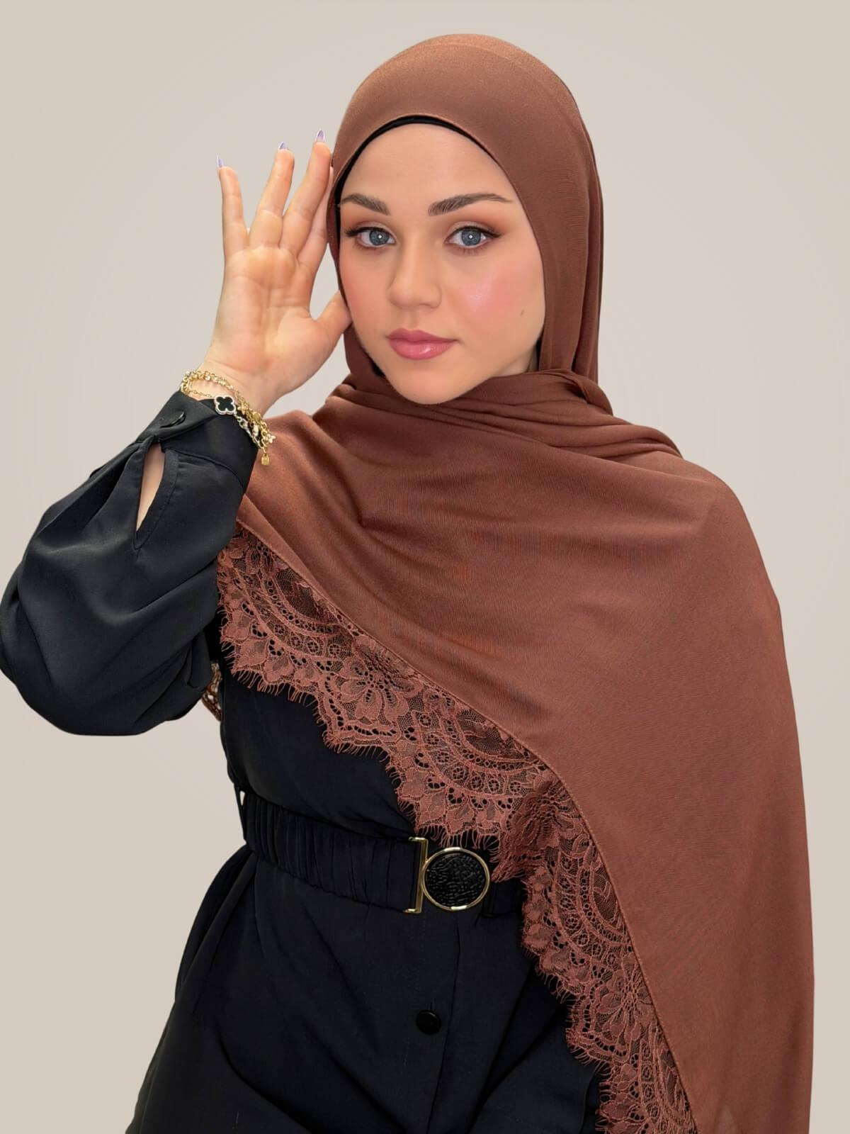 Lace Cotton Modal Hijab-Sunday Morning