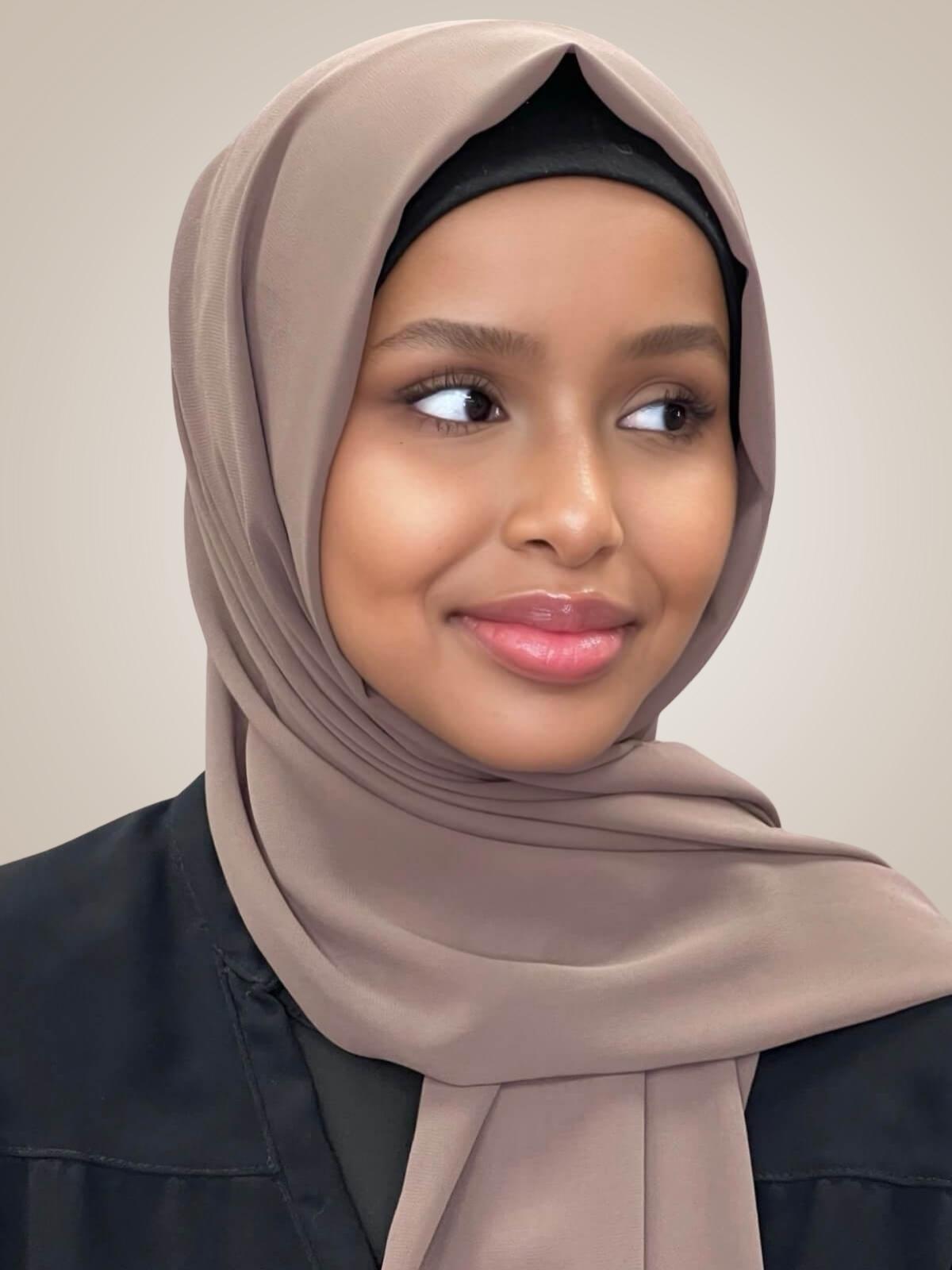 Luxury Chiffon Hijab-Chestnut Brown