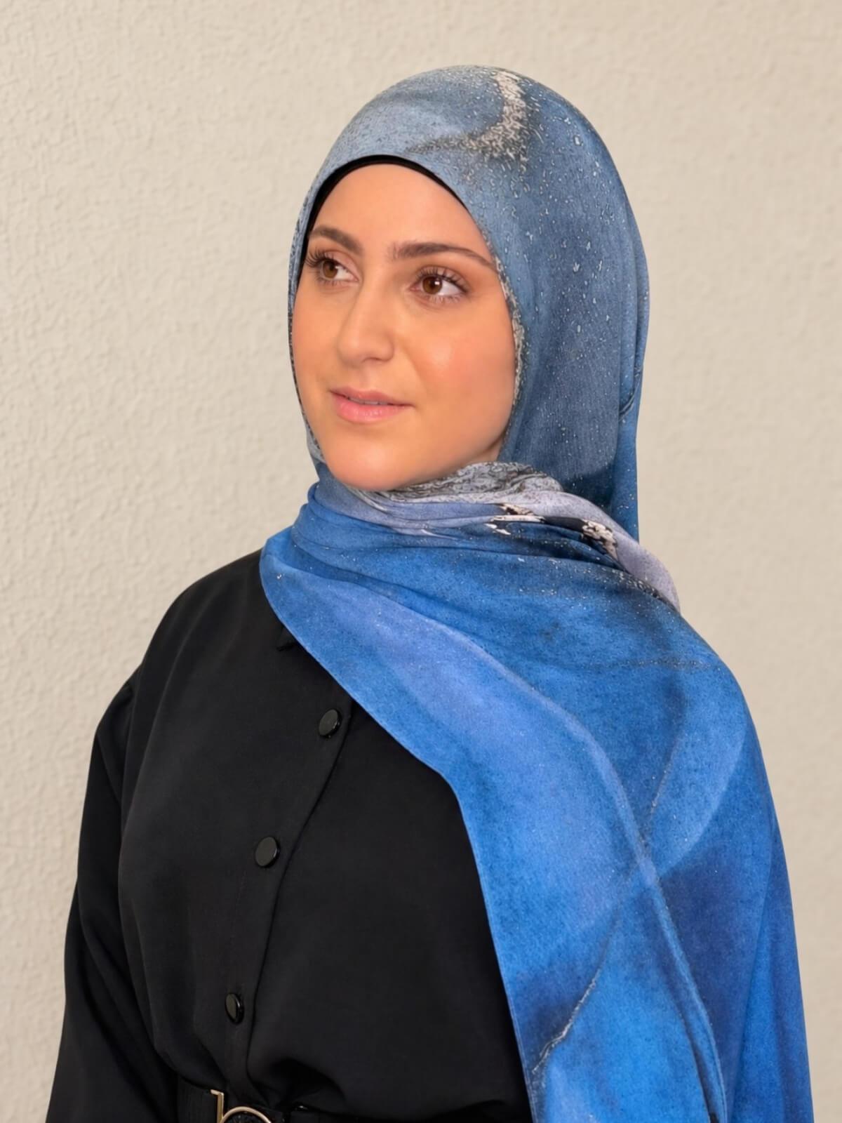 Modish Girl Print Modal Hijab-Santorini Night