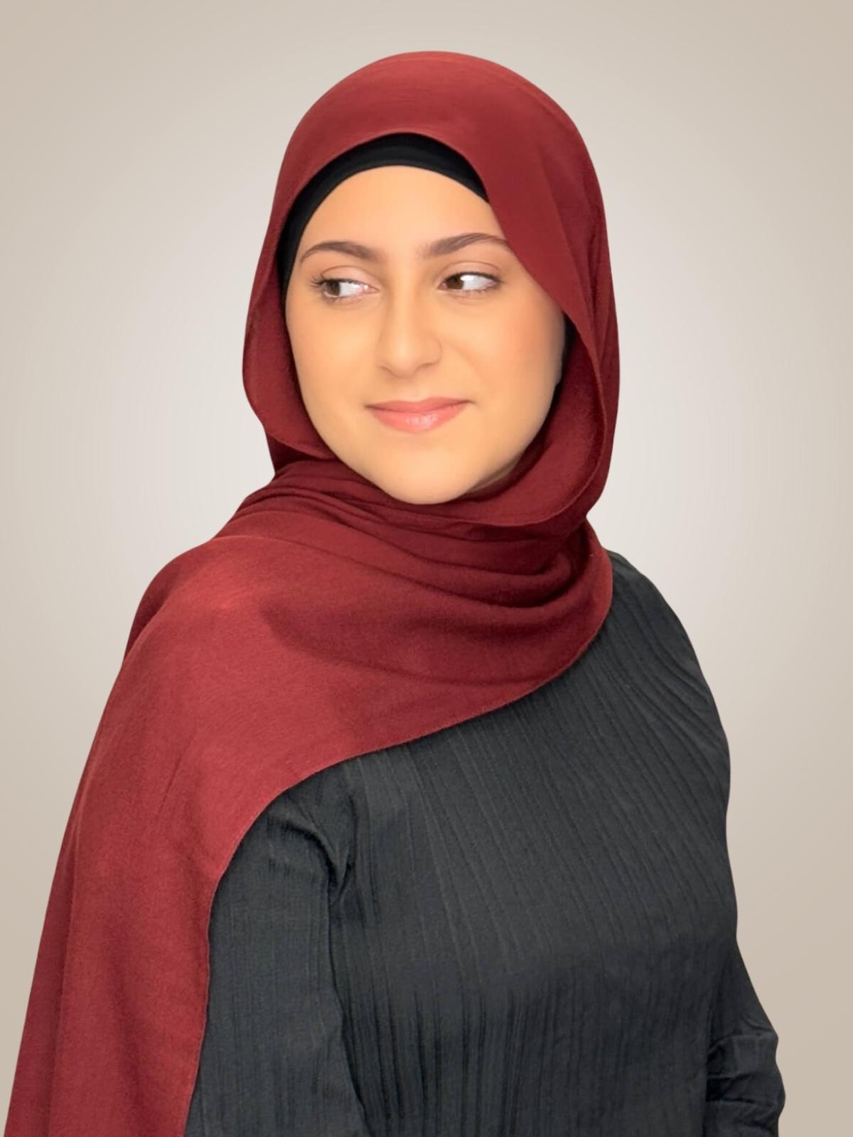 Modish Girl Cotton Modal Hijab-Royal Burgundy