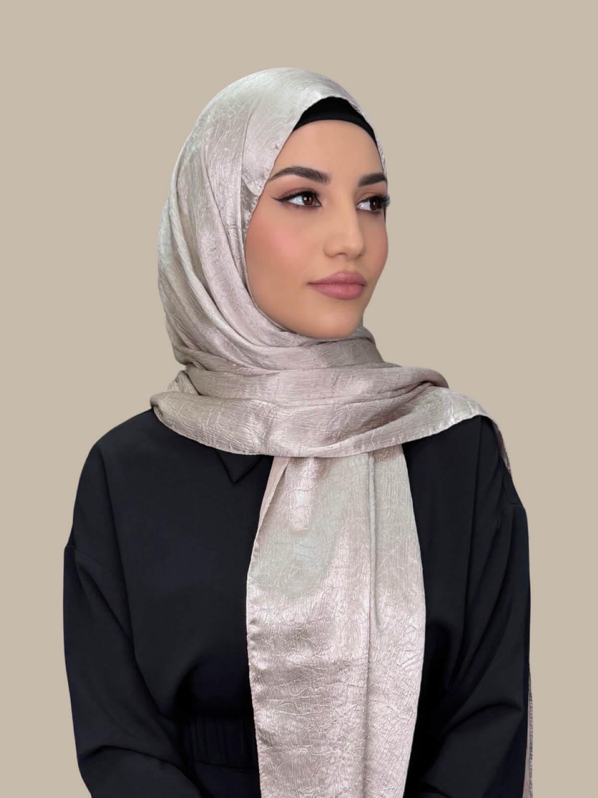 Classic Satin Hijab-Champagne