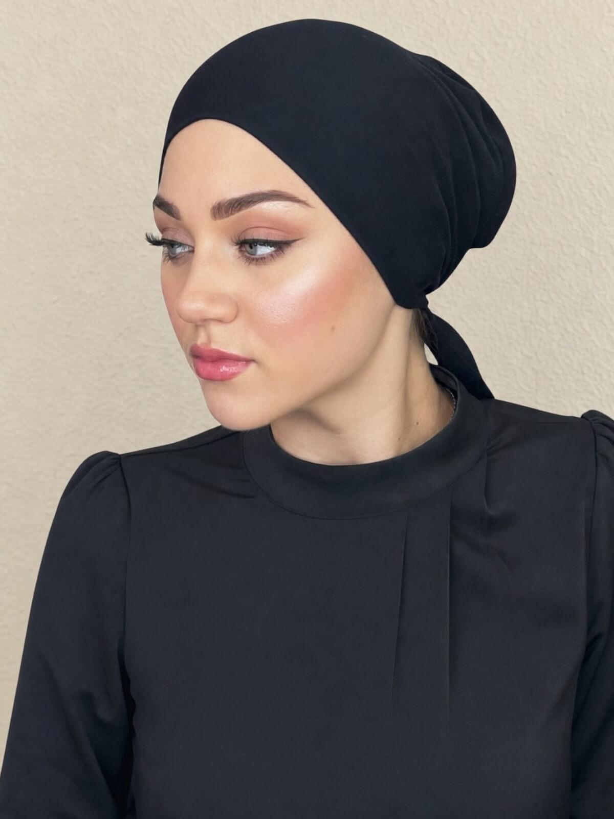 Tie Back UnderScarf-Black
