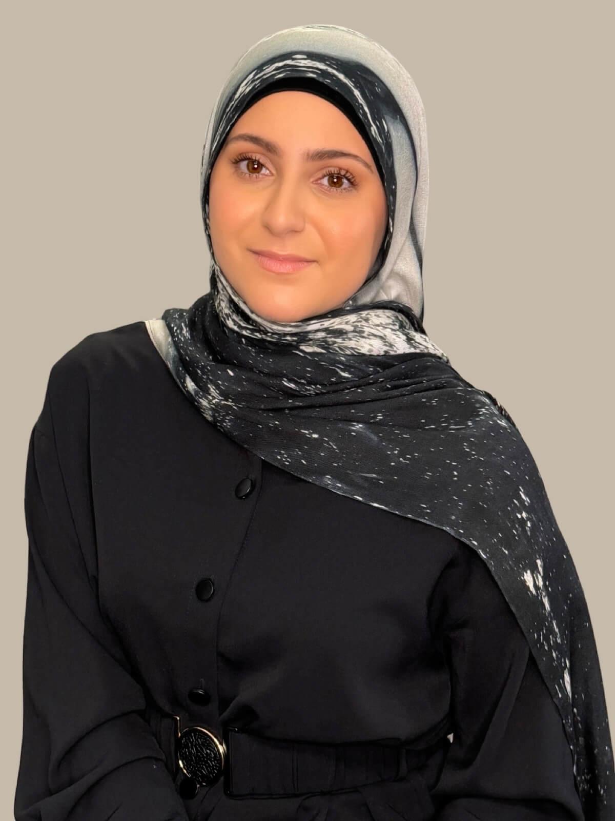 Modish Girl Print Modal Hijab-Milan Noir