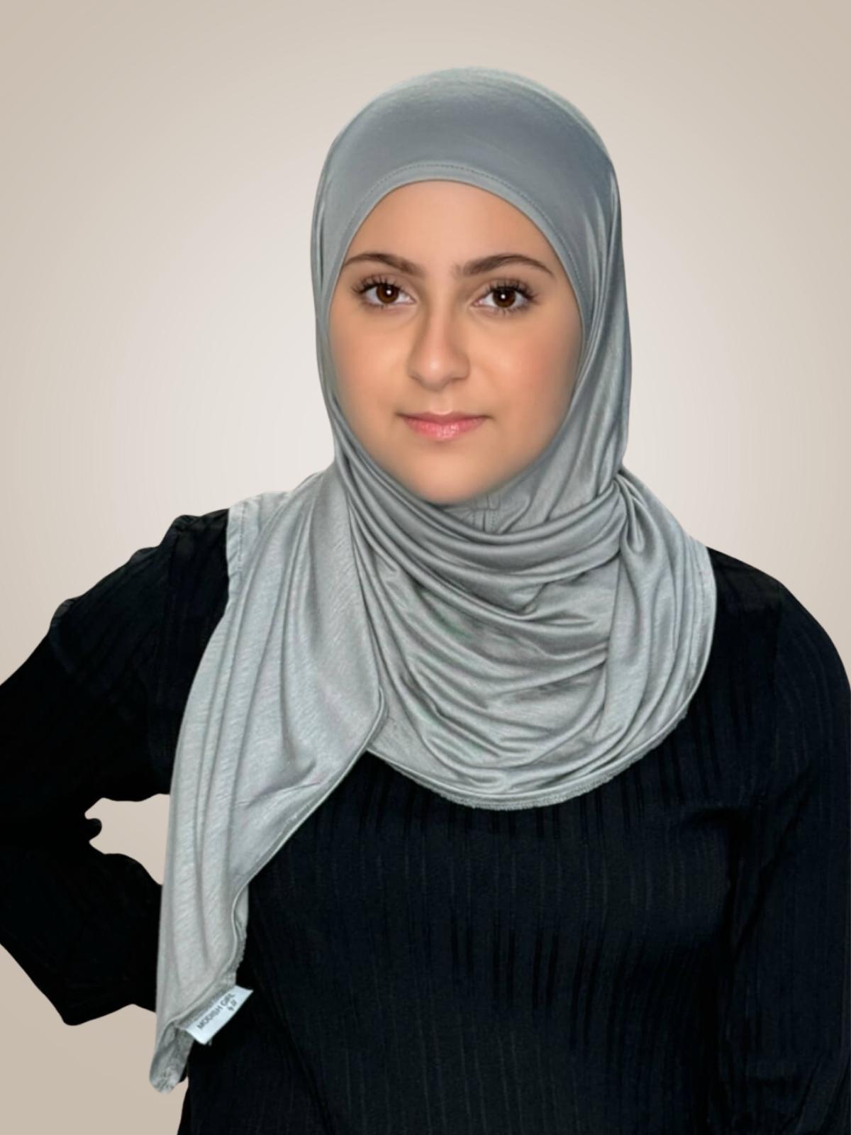 Modish Girl Pre-Sewn Jersey Hijab-Chic Grey