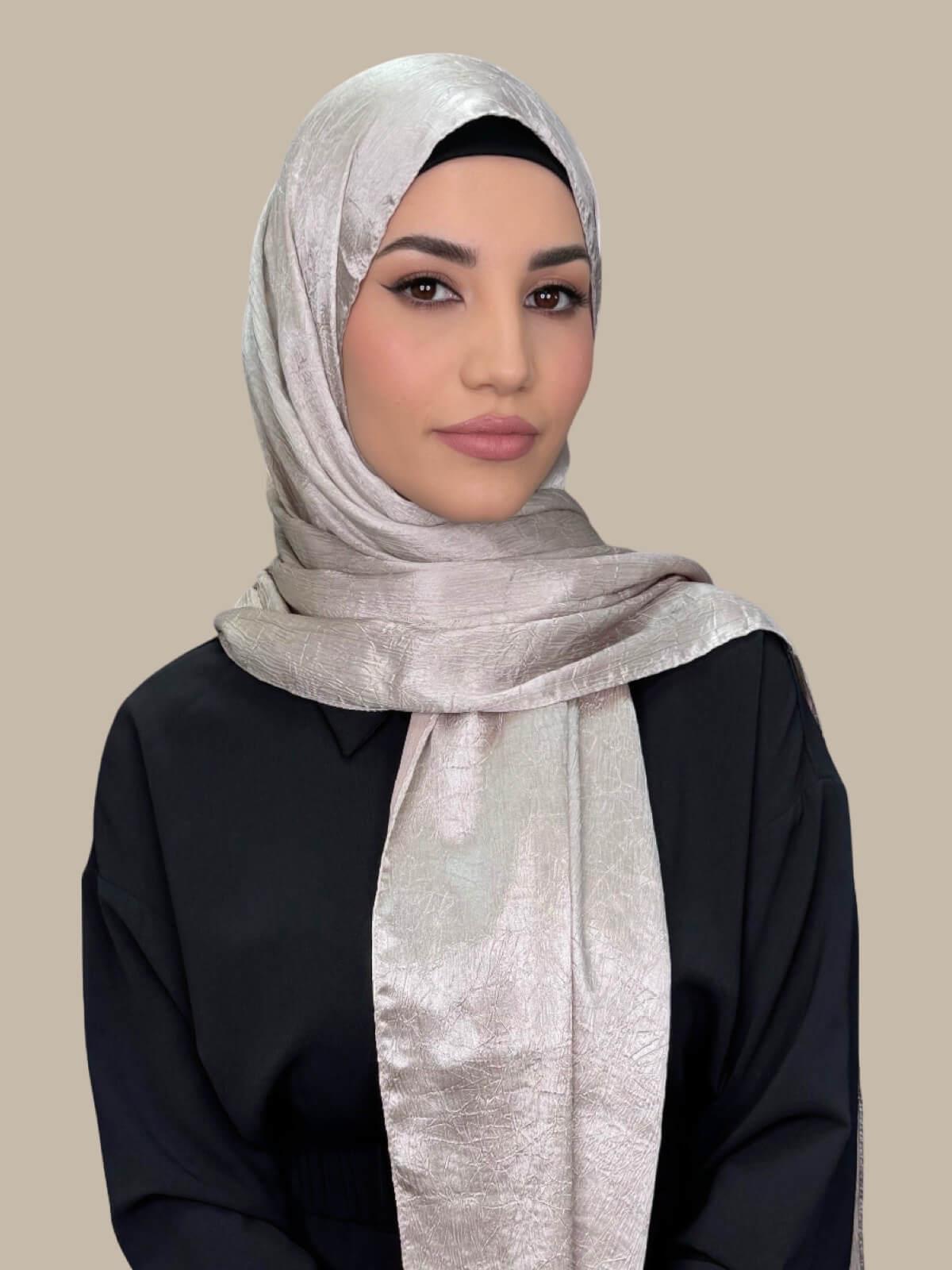 Classic Satin Hijab-Champagne