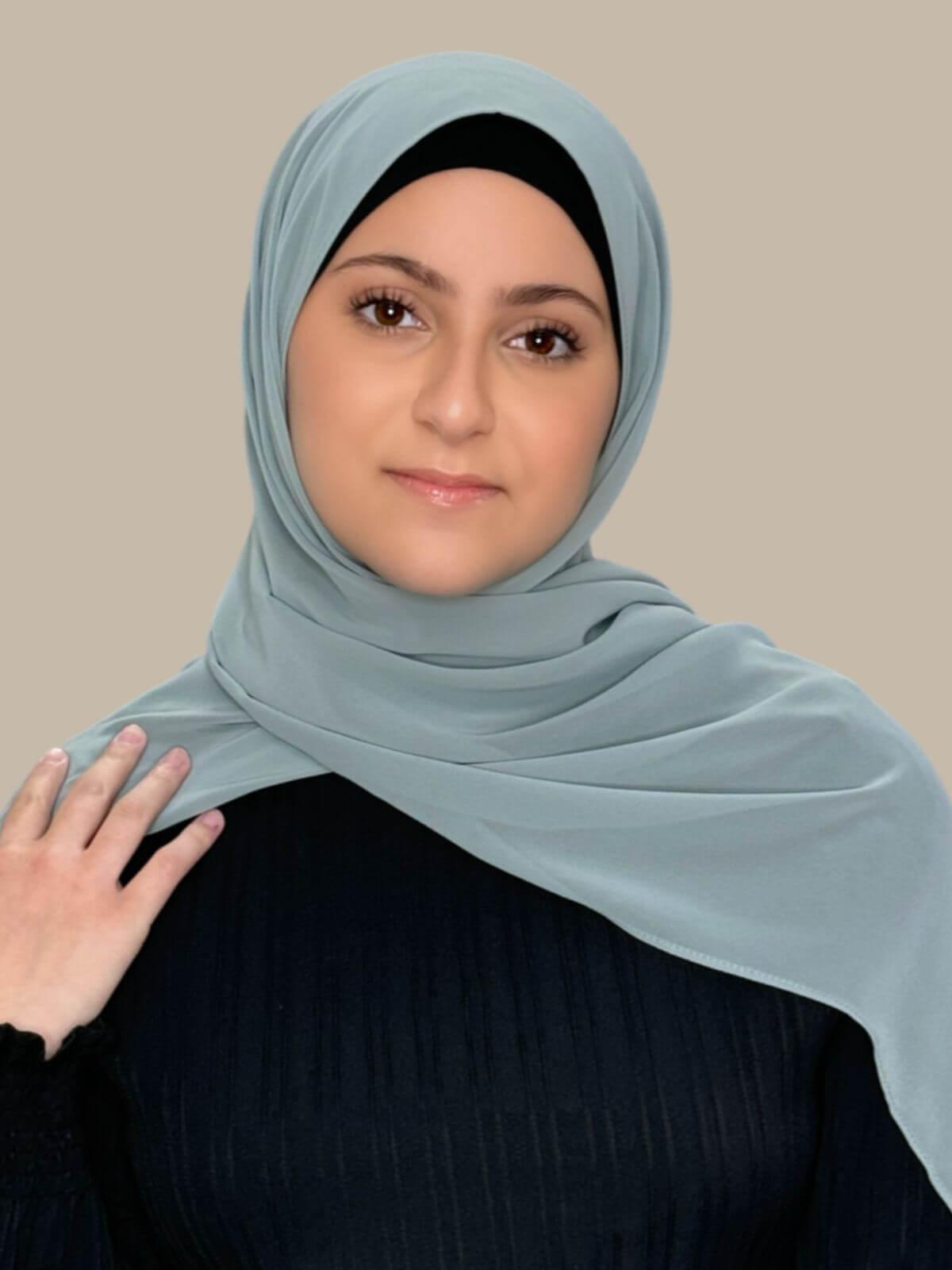 Modish Girl Luxury Chiffon Hijab-Stone Green