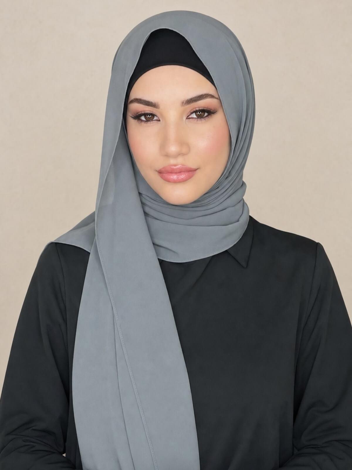 Classic Chiffon Hijab-Charcoal