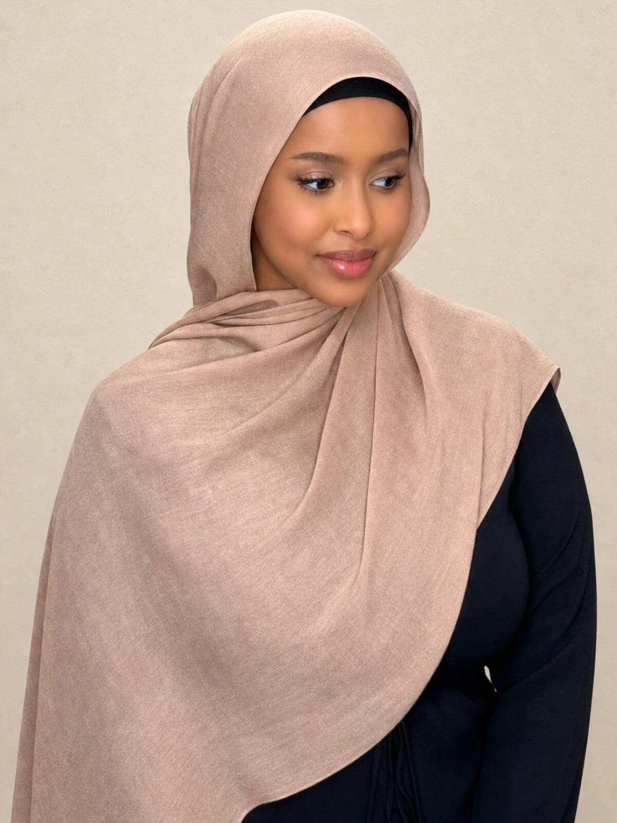 Cotton Modal Hijab-Cocoa Beige