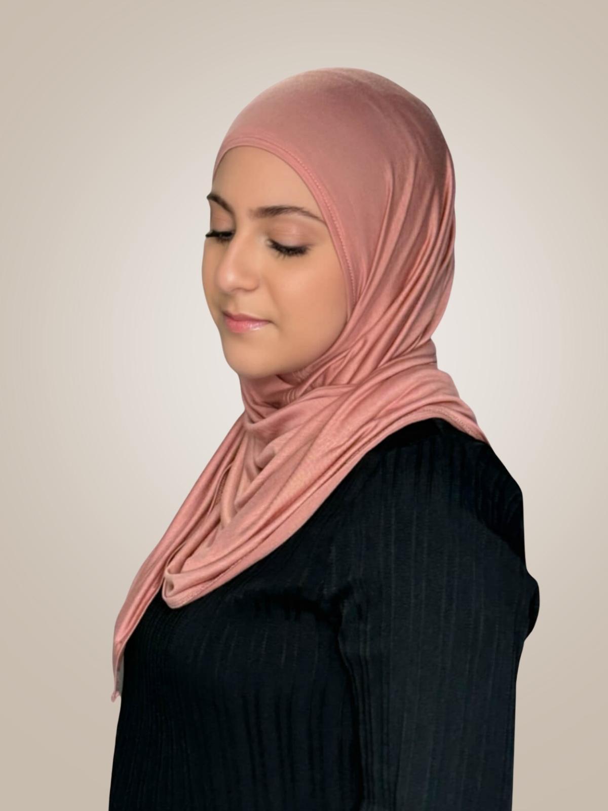 Modish Girl Pre-Sewn Jersey Hijab-Wood Rose