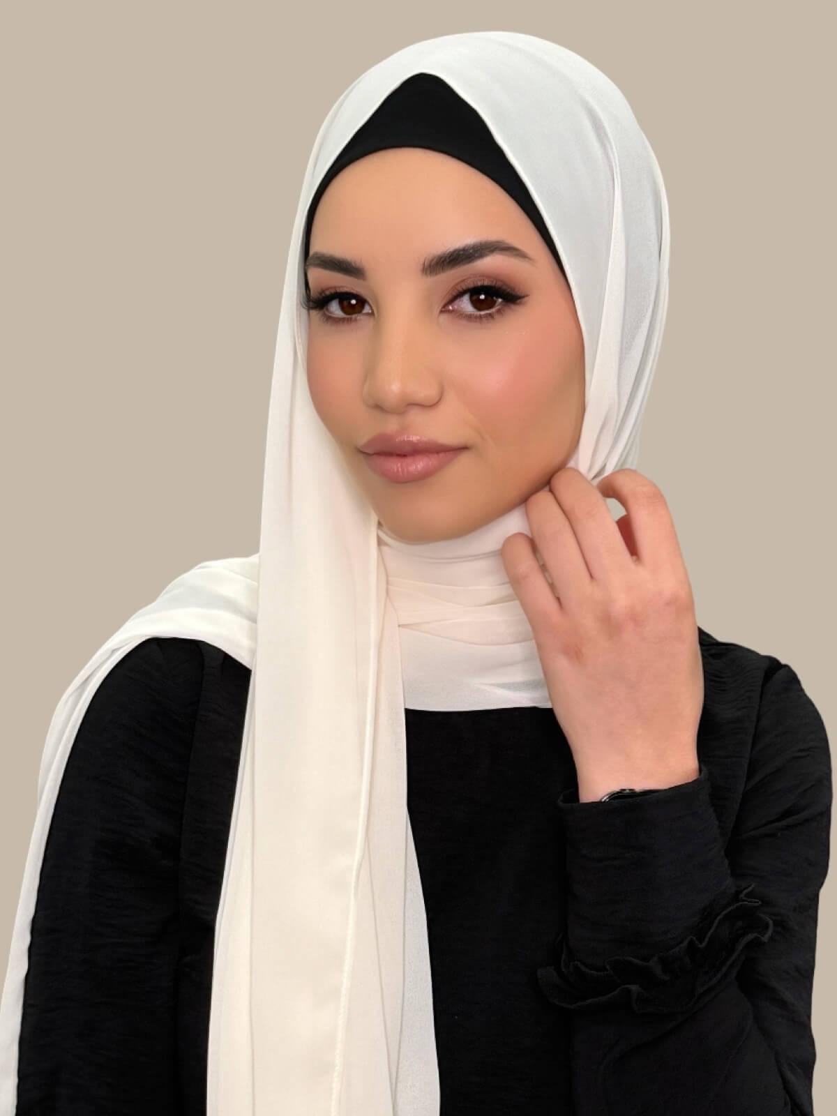 Luxury Chiffon Hijab-Buttermilk