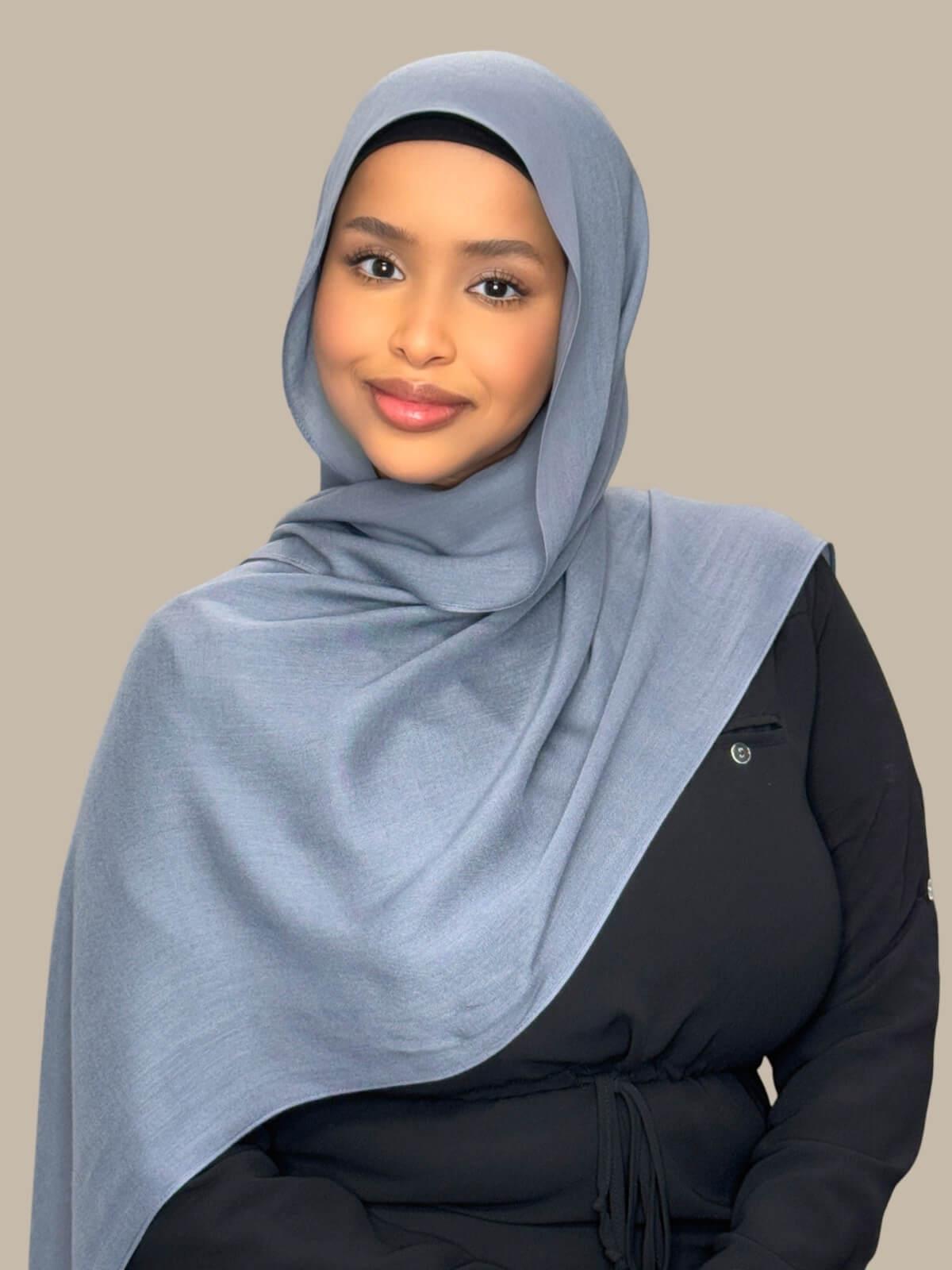 Cotton Modal Hijab-Dusty Denim