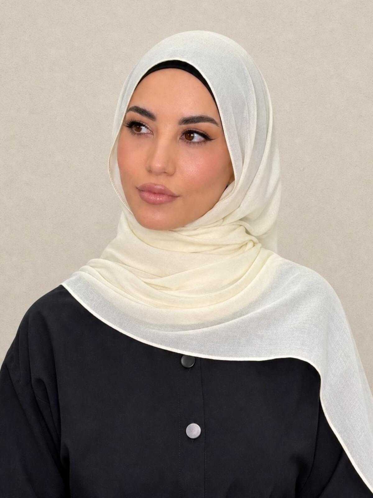 Cotton Modal Hijab-Lace
