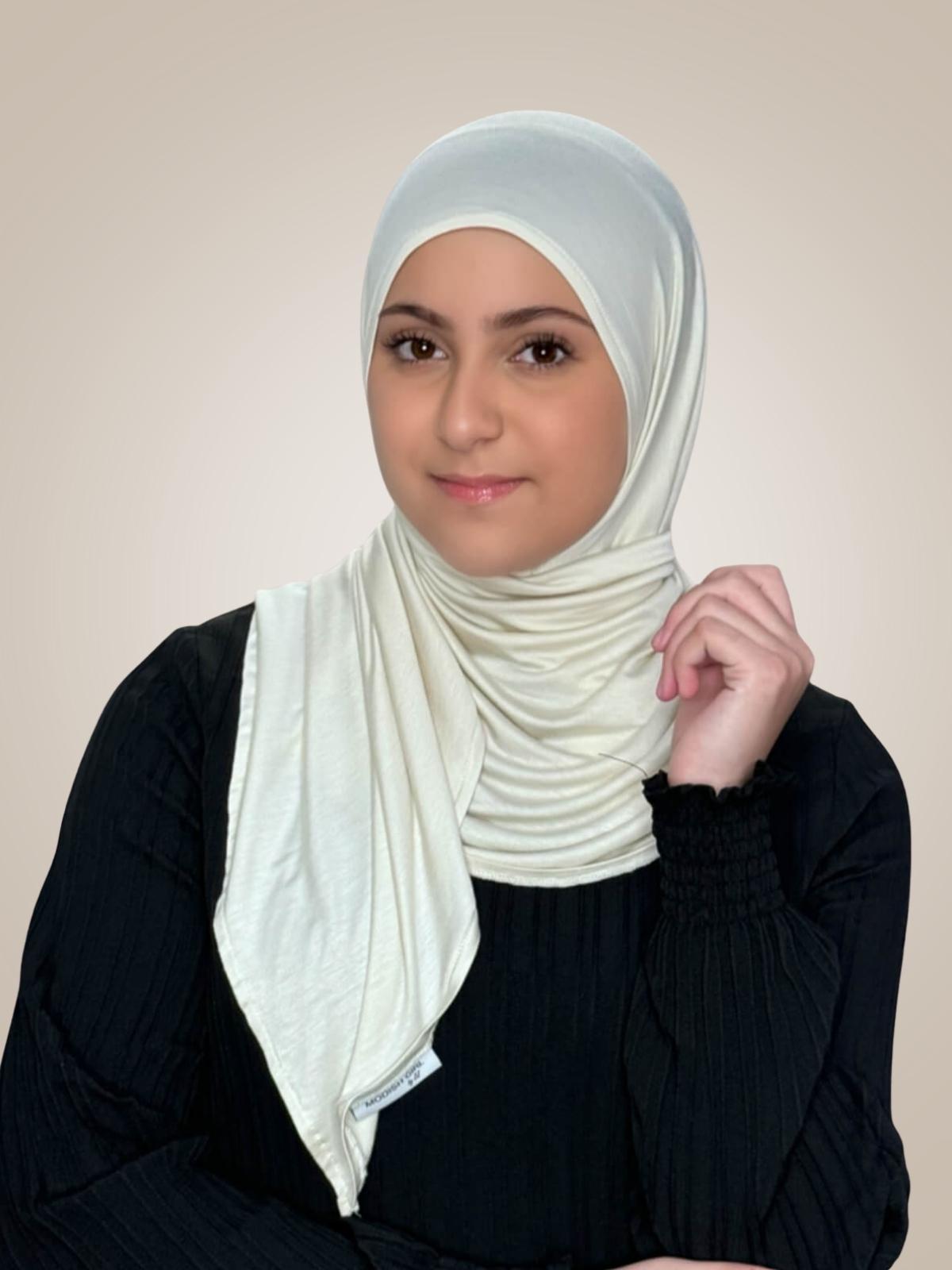Modish Girl Pre-Sewn Jersey Hijab-Ivory