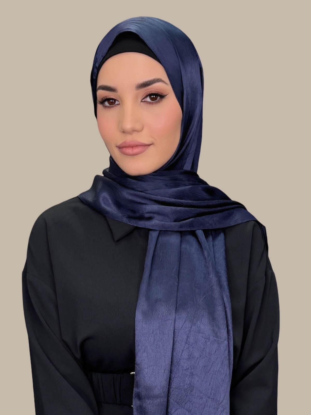 Classic Satin Hijab-Navy