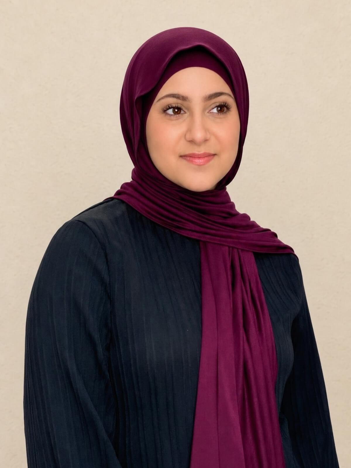 Modish Girl Premium Jersey Hijab-Wine