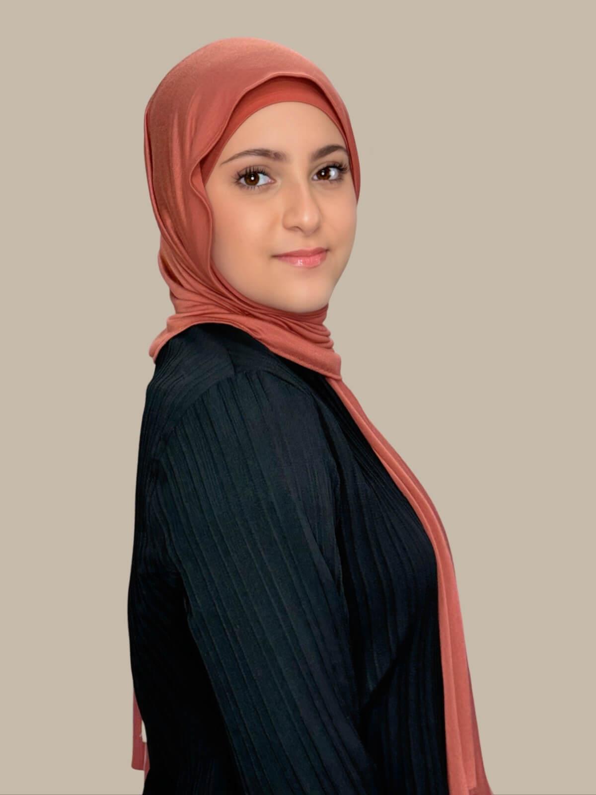 Modish Girl Premium Jersey Hijab-Brick Red