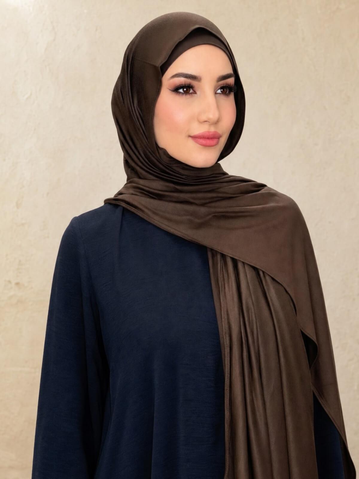 Premium Jersey hijab-Chocolate Brown