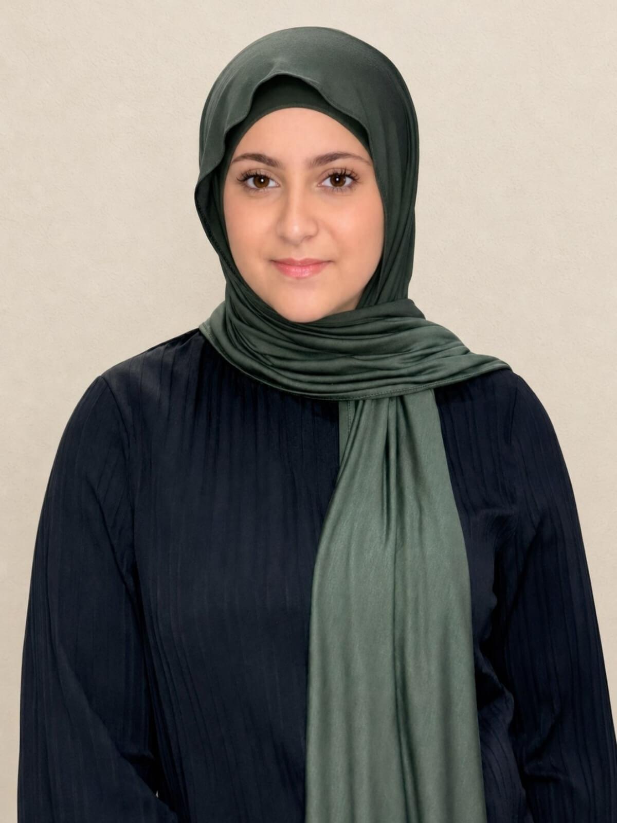 Modish Girl Premium Jersey hijab-Army Green