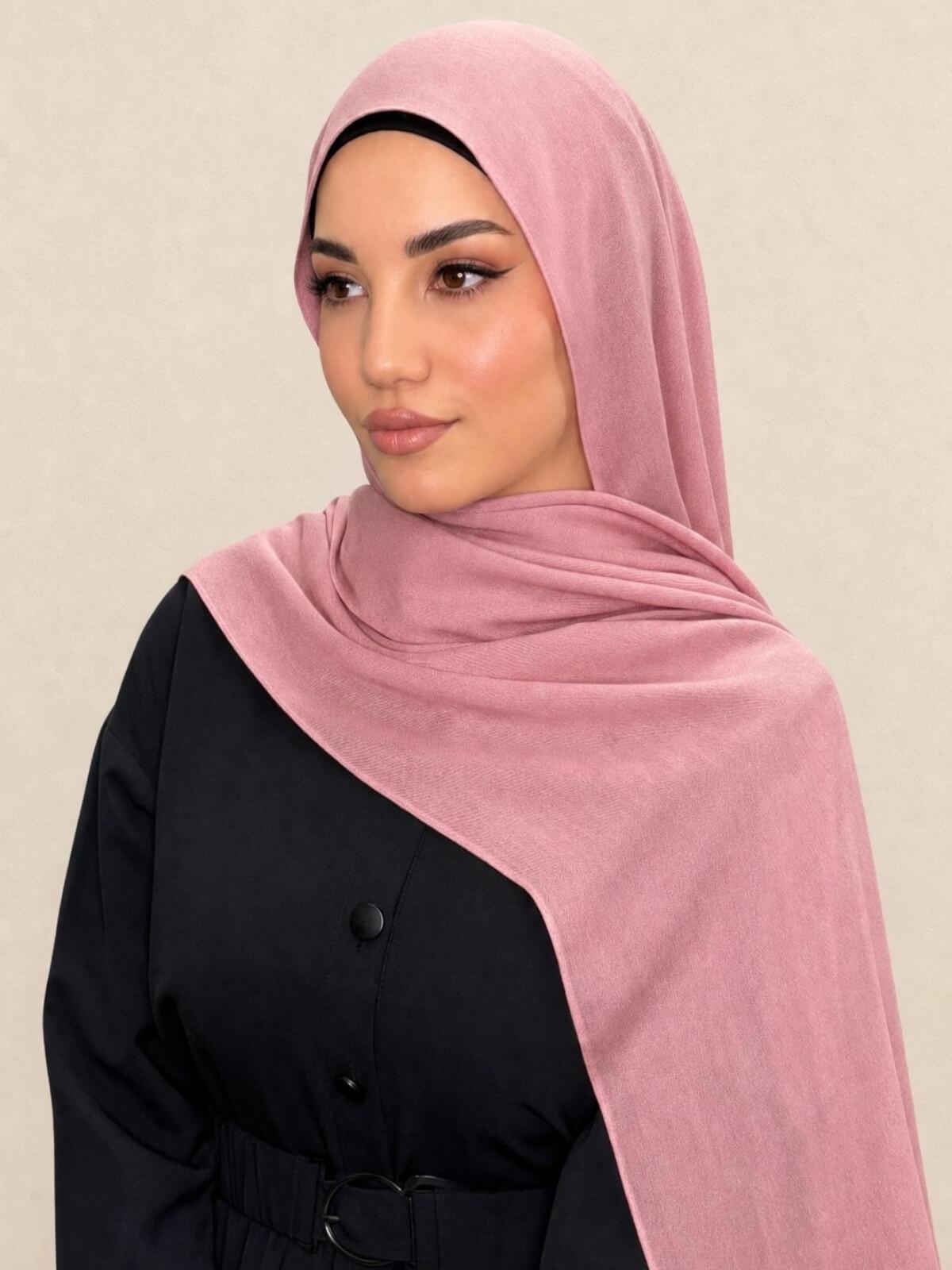 Cotton Modal Hijab-Misty Rose