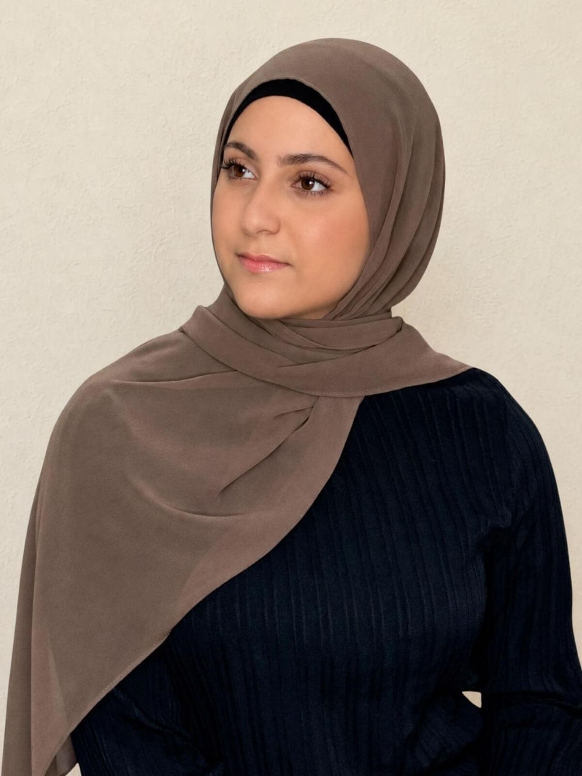 Modish Girl Luxury Chiffon Hijab-Chestnut Brown