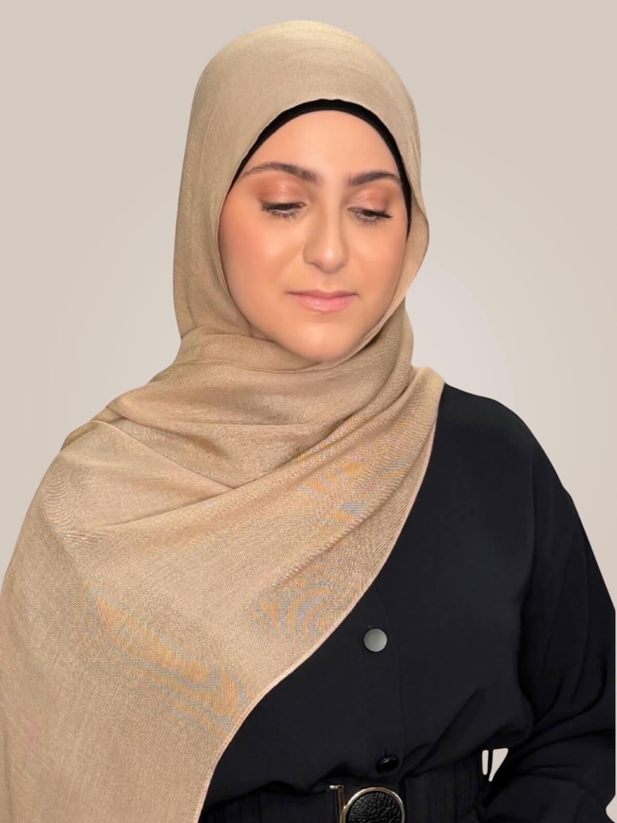 Modish Girl Cotton Modal Hijab-Tan