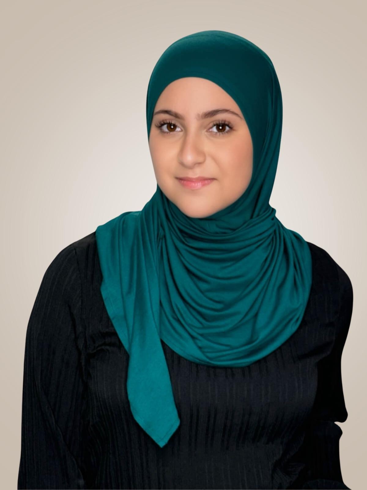 Modish Girl Pre-Sewn Jersey Hijab-Pine Green