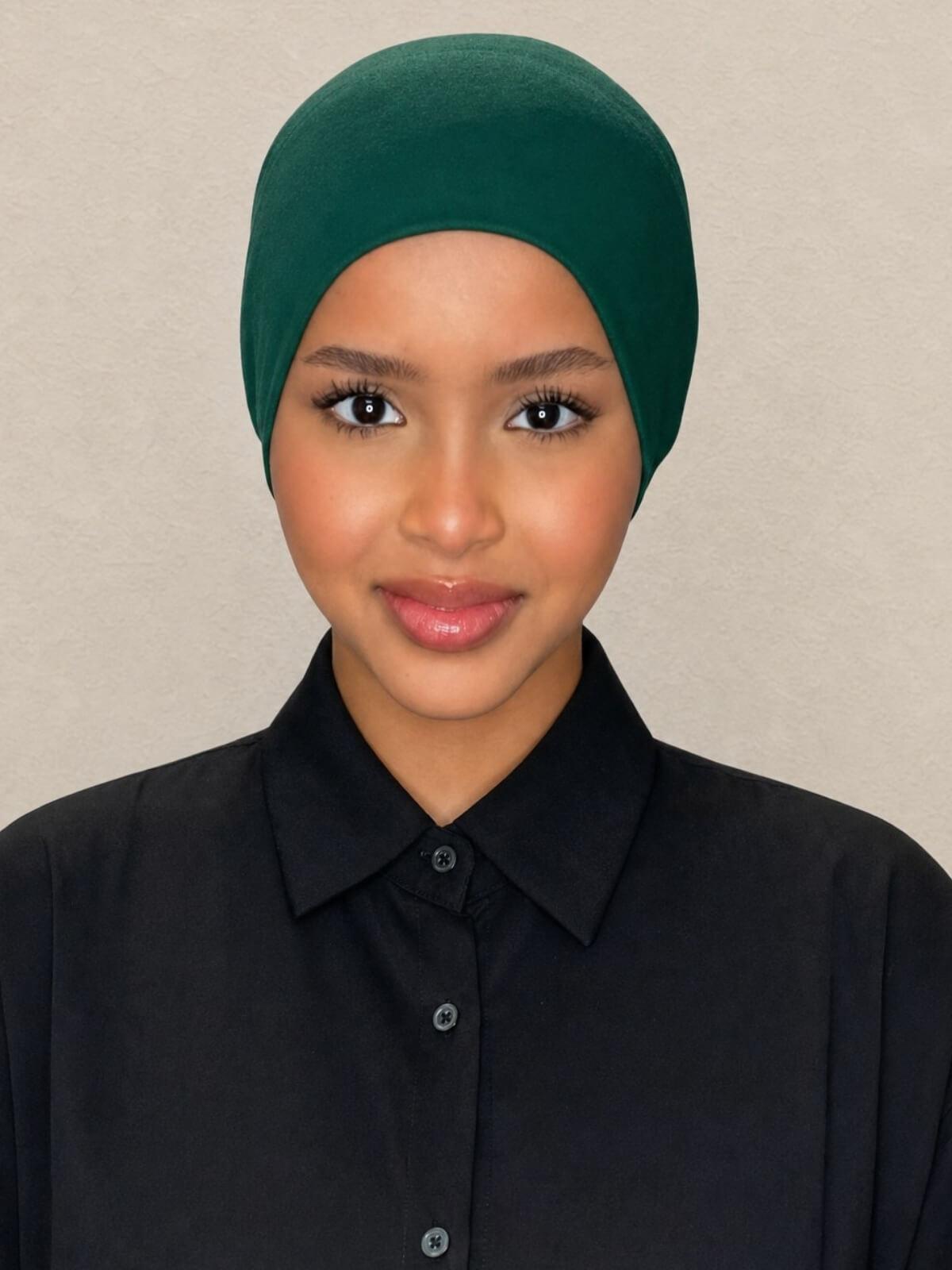 Premium Cotton Underscarf-Deep Green