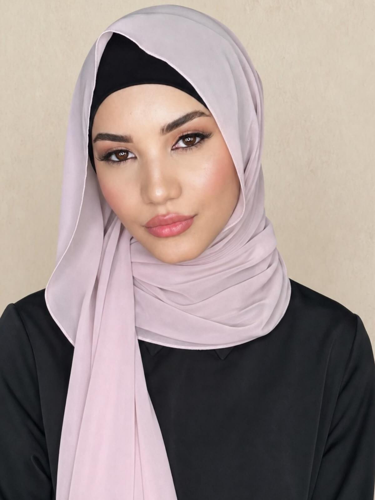 Luxury Chiffon Hijab-Rose Gold