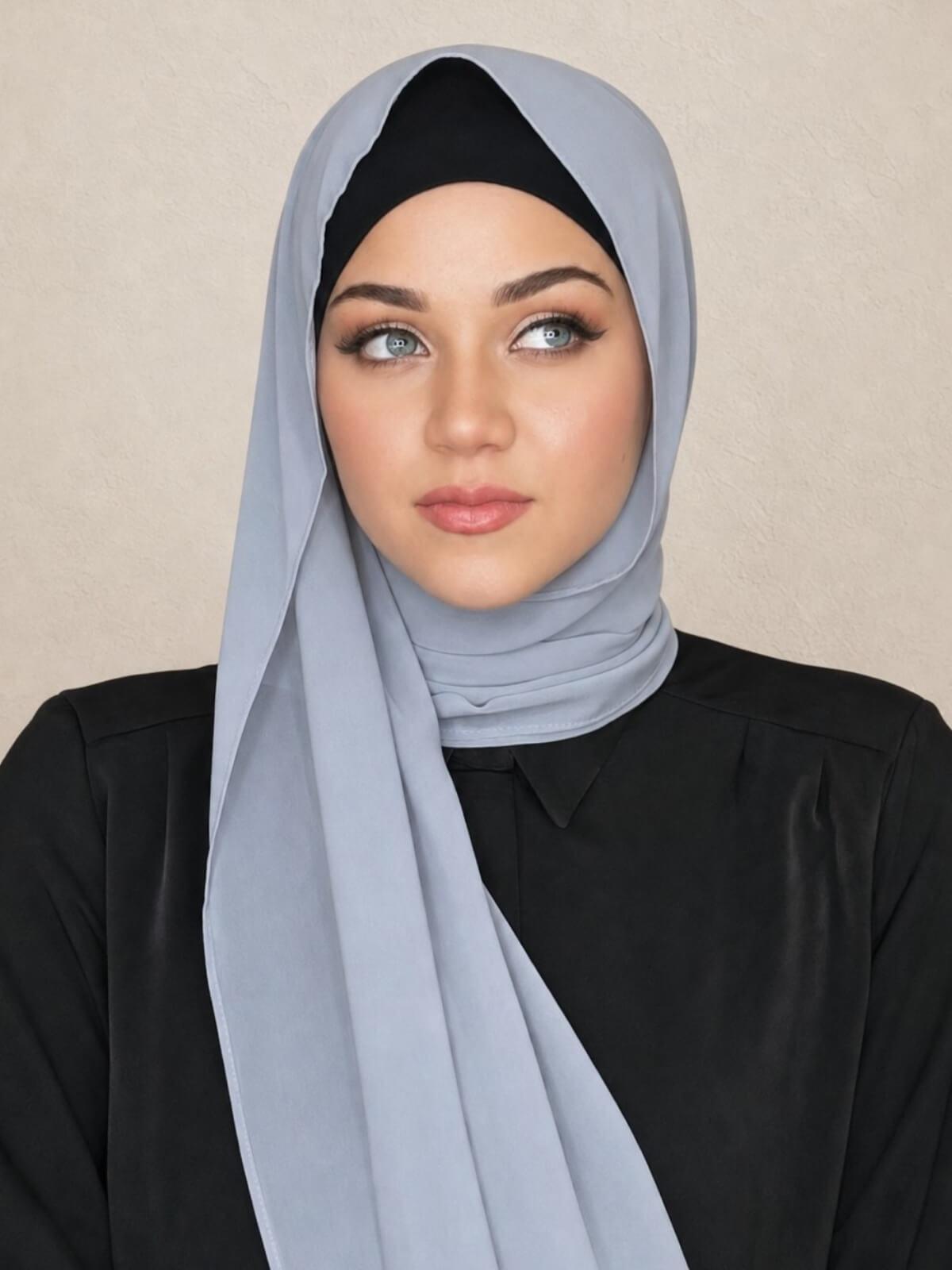 Luxury Chiffon Hijab-Smoke Grey
