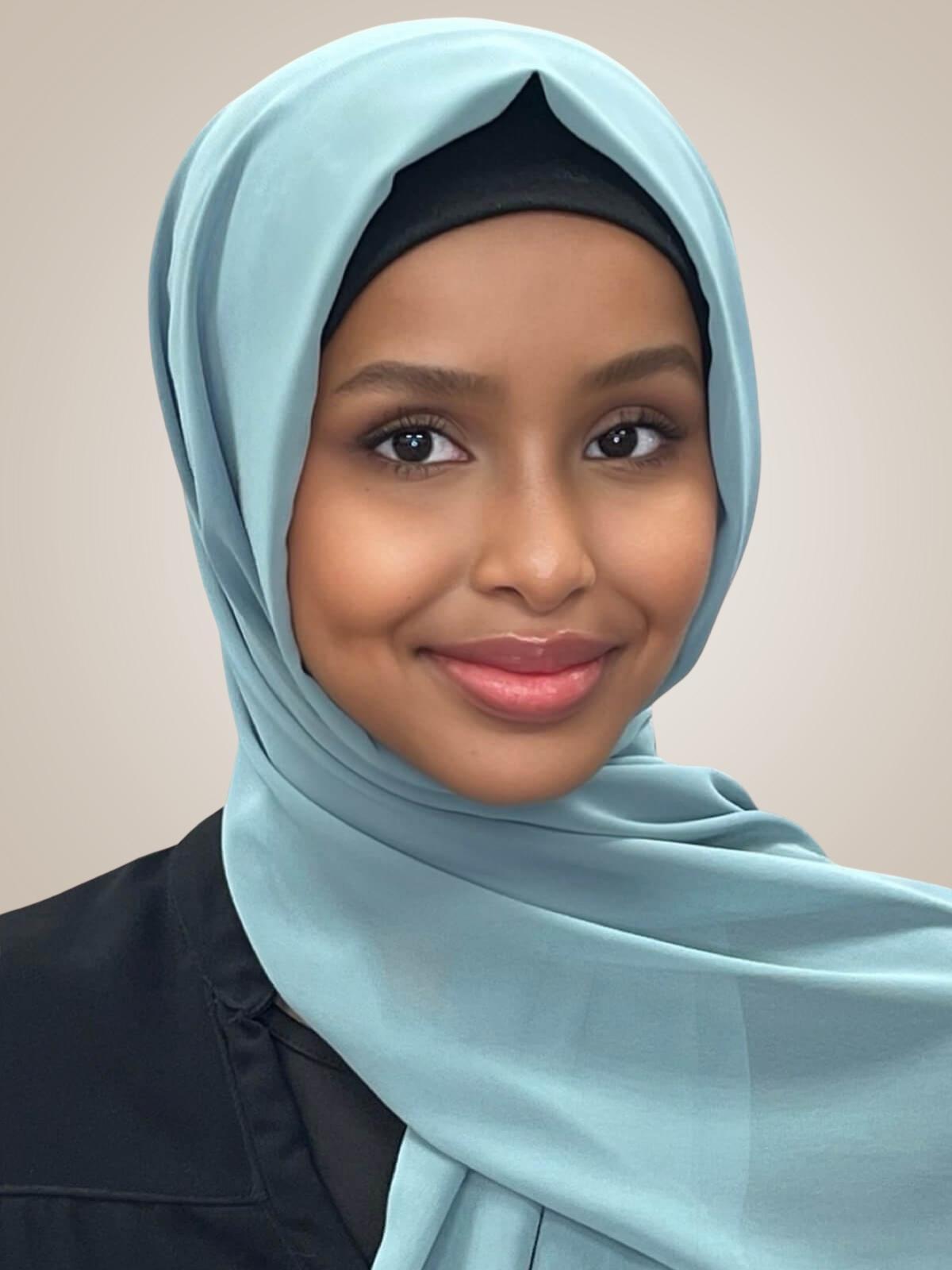 Luxury Chiffon Hijab-Pale Cyan