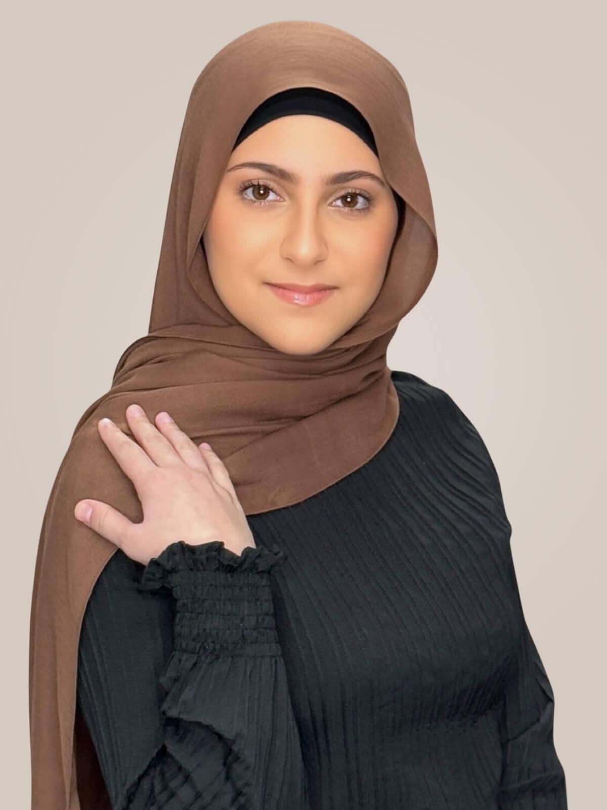Modish Girl Cotton Modal Hijab-Golden Walnut
