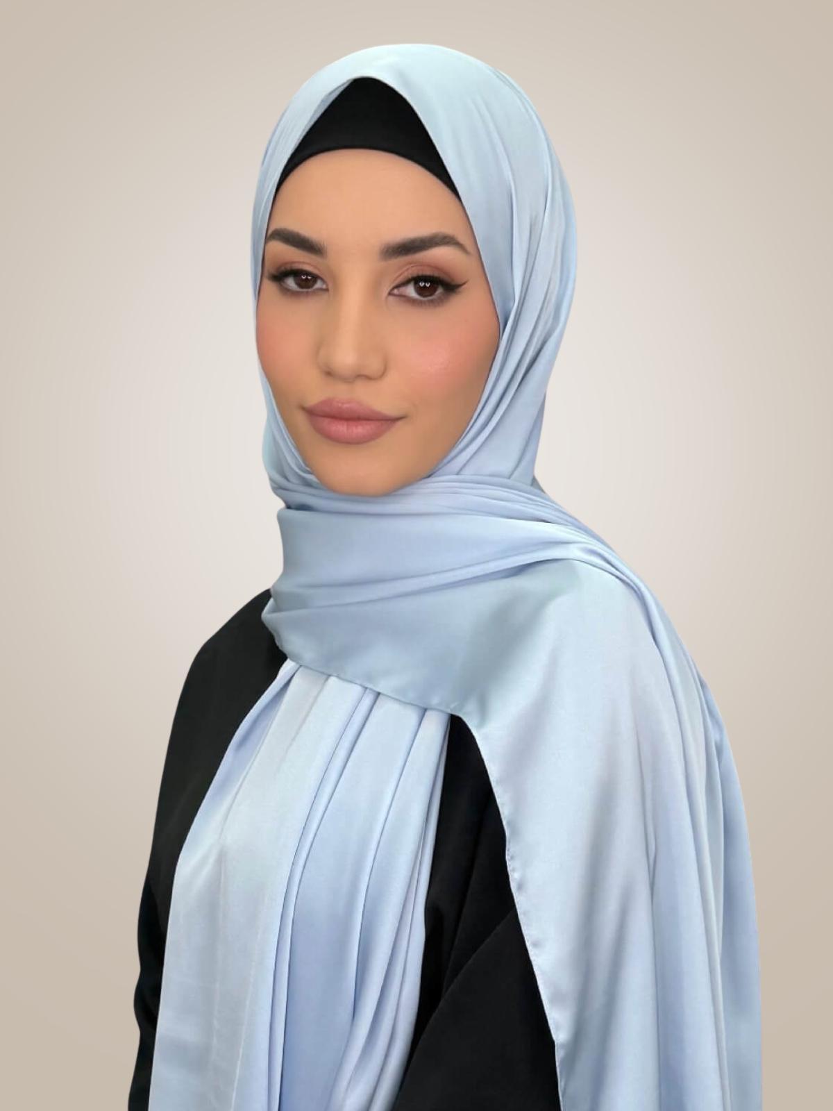 Premium Satin Hijab-Powder Blue