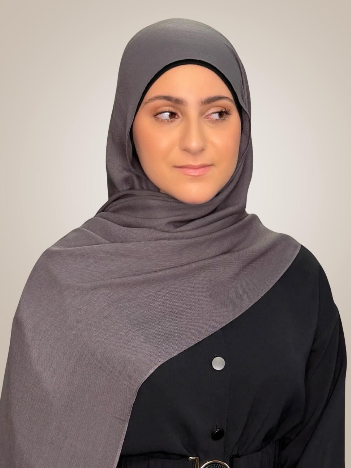 Modish Girl Cotton Modal Hijab-Graphite Grey