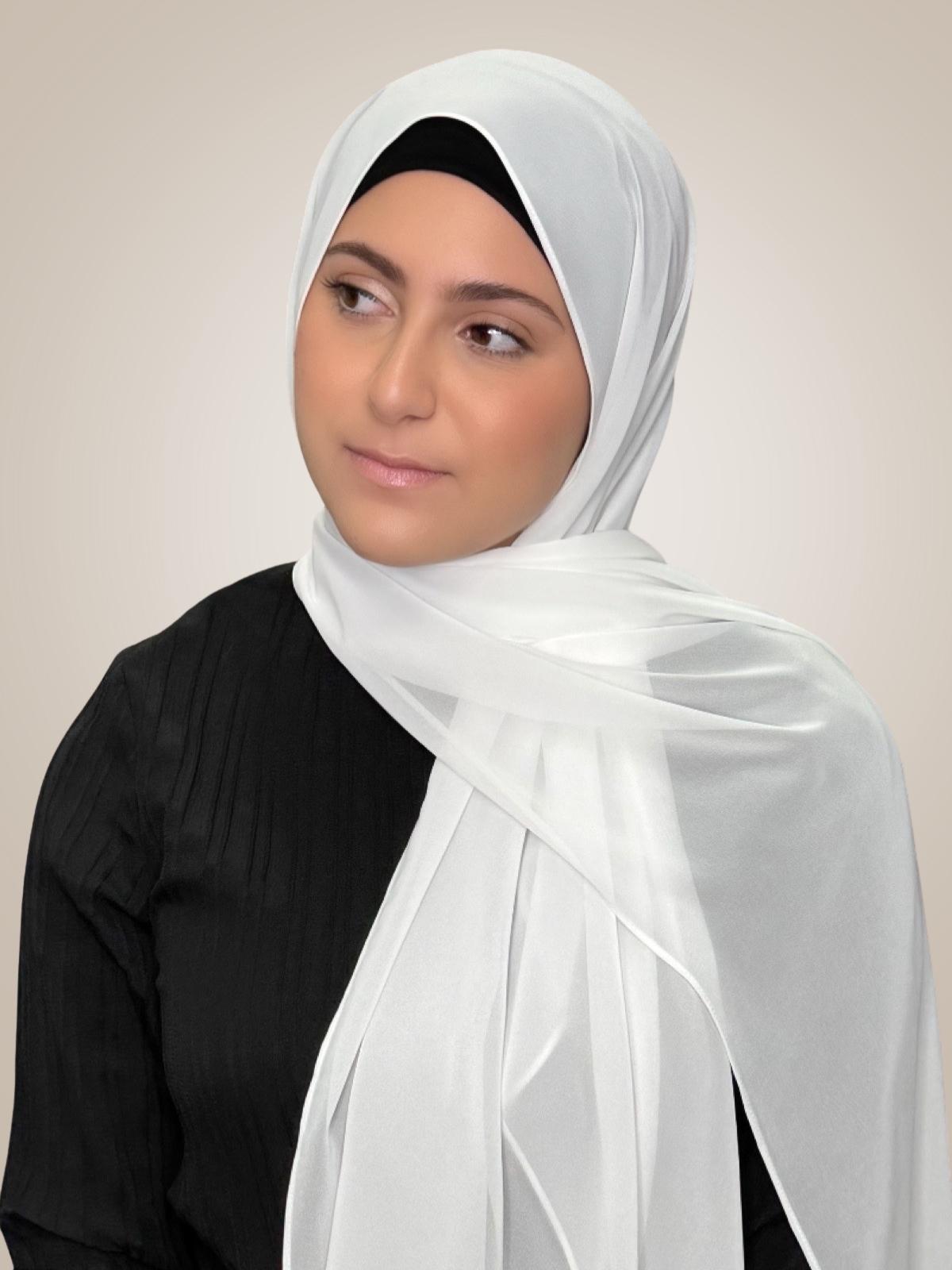 Modish Girl Luxury Chiffon-Pearl White