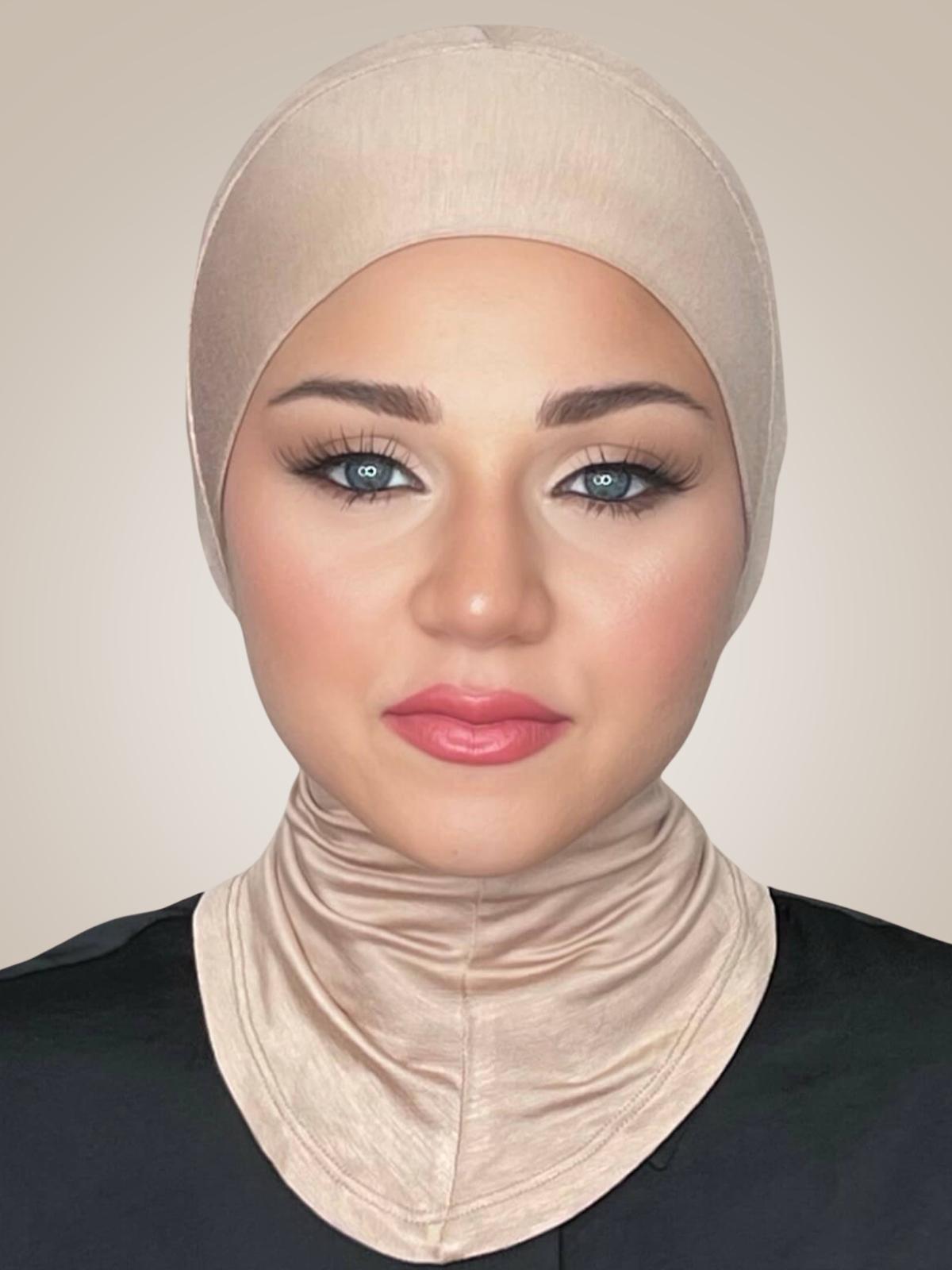 Premium Jersey Full Coverage Underscarf-Warm Taupe