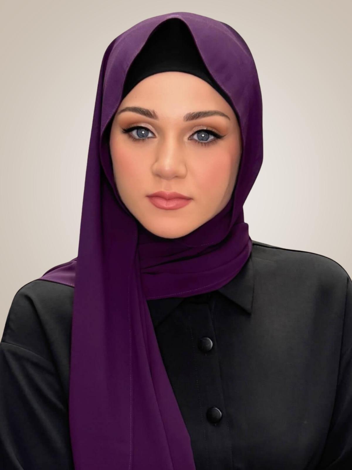 Classic Chiffon Hijab-Plum Purple