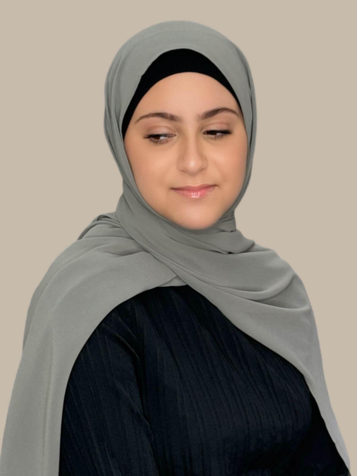 Modish Girl Luxury Chiffon Hijab-Frost Grey