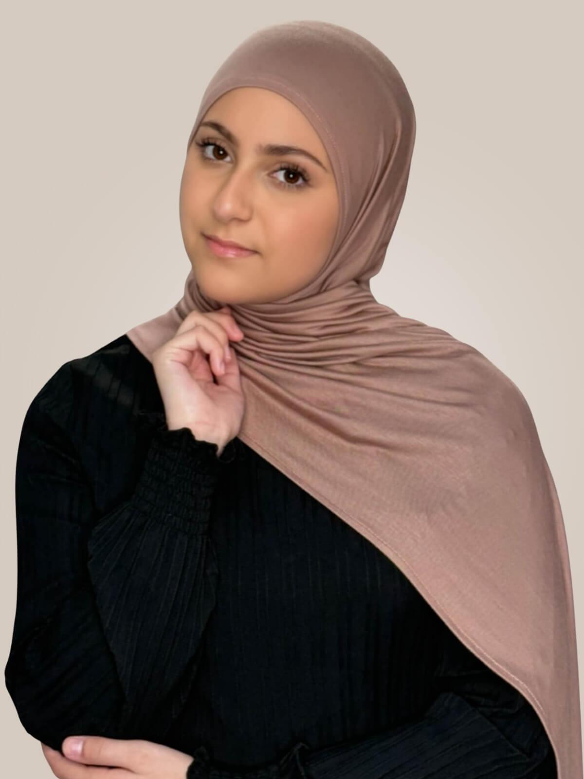 Modish Girl Pre-Sewn Jersey hijab-Pale Taupe