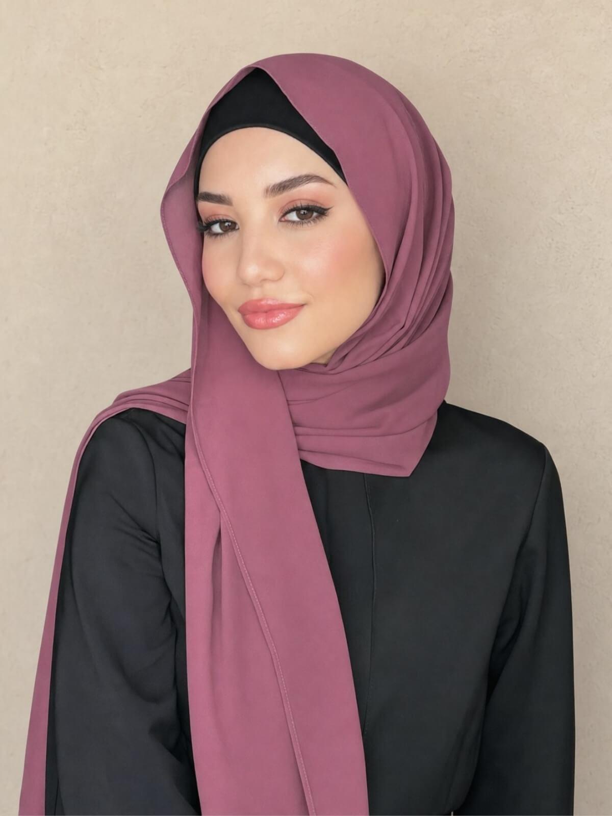 Classic Chiffon Hijab-Plum