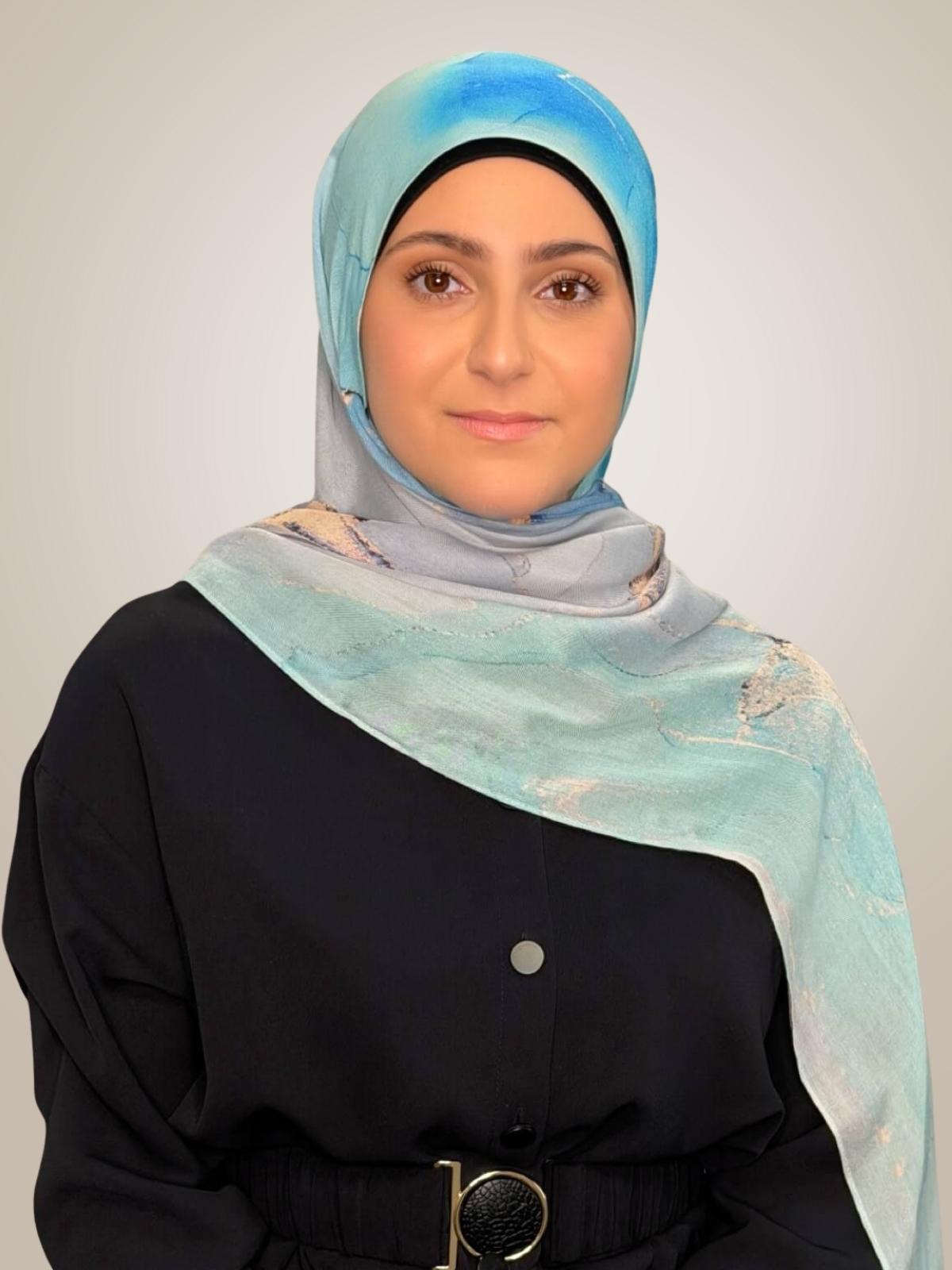 Modish Girl Print Modal Hijab-Amalfi Blue
