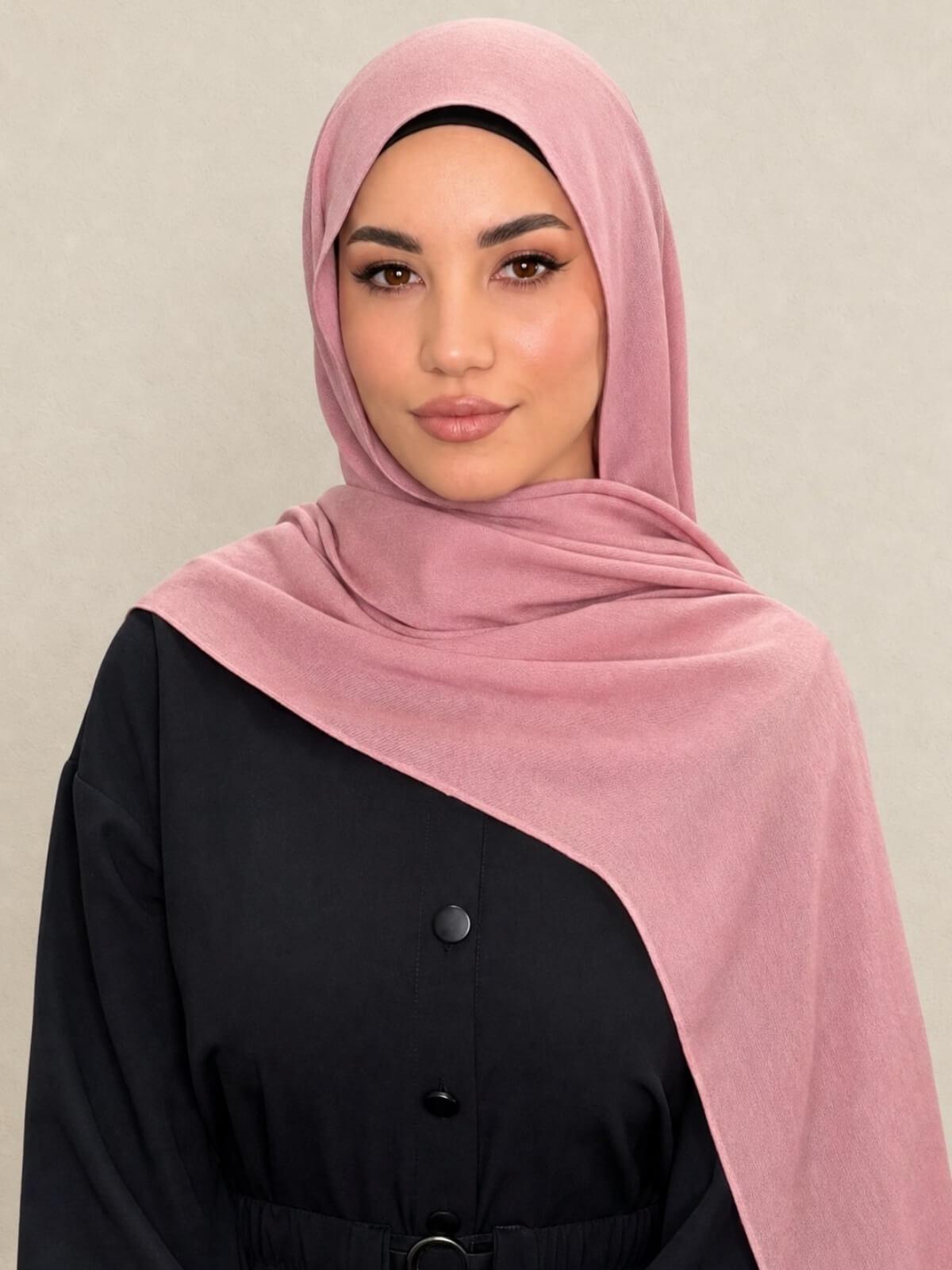 Cotton Modal Hijab-Misty Rose
