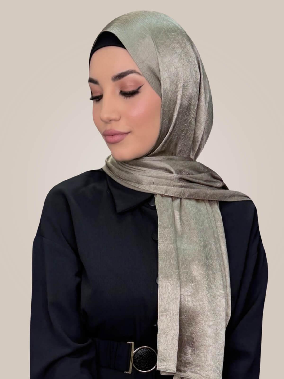 Classic Satin Hijab-Khaki