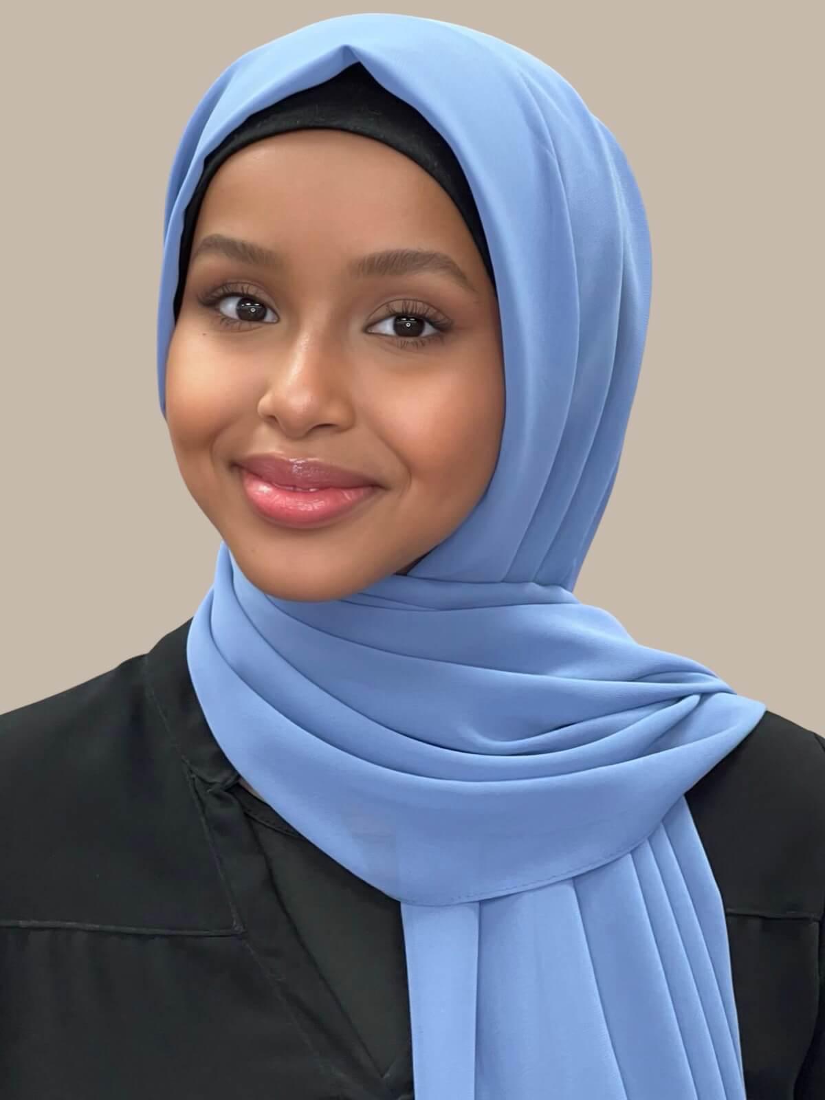 Luxury Chiffon Hijab-Blue Grey