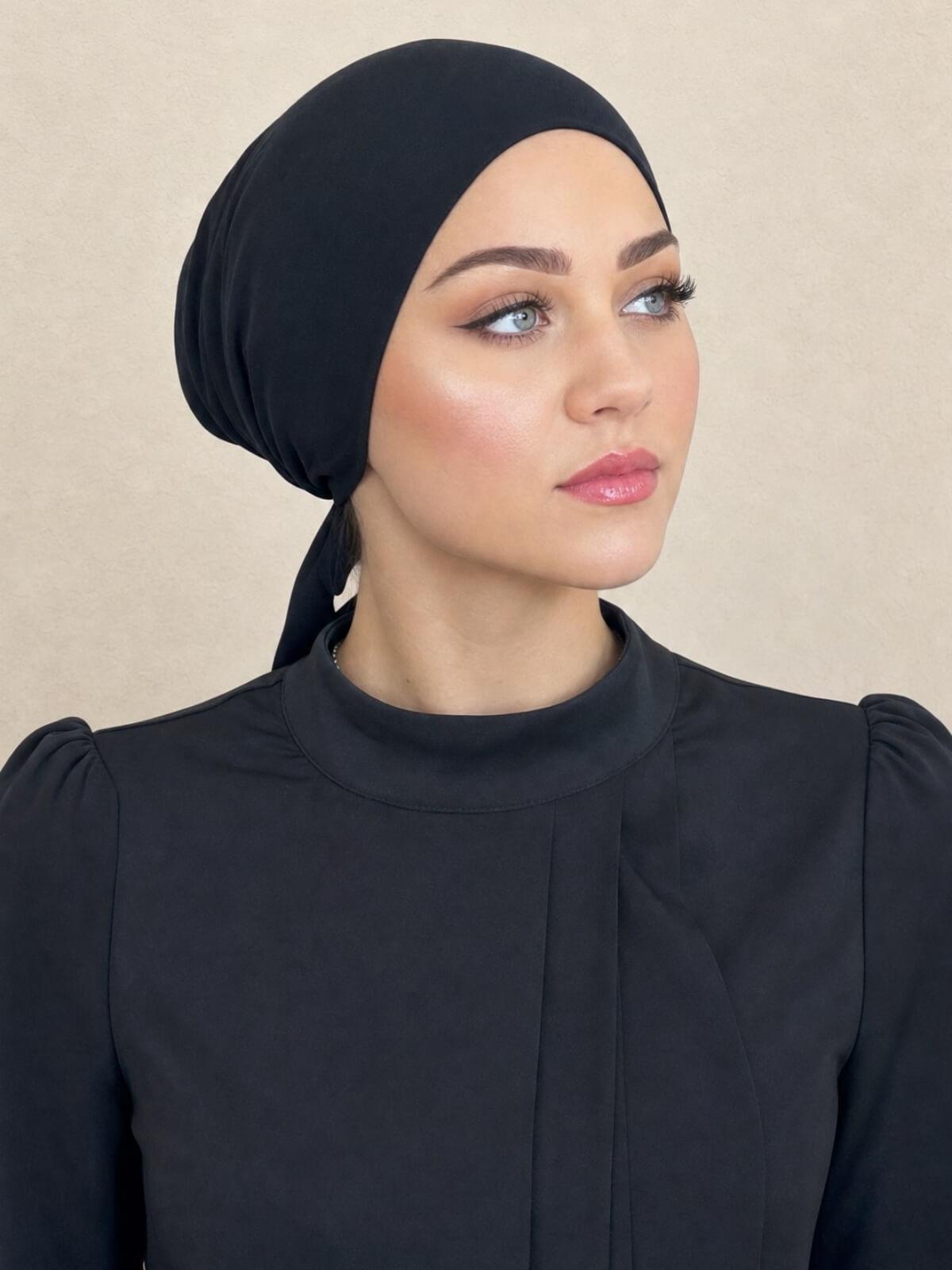 Tie Back UnderScarf-Black