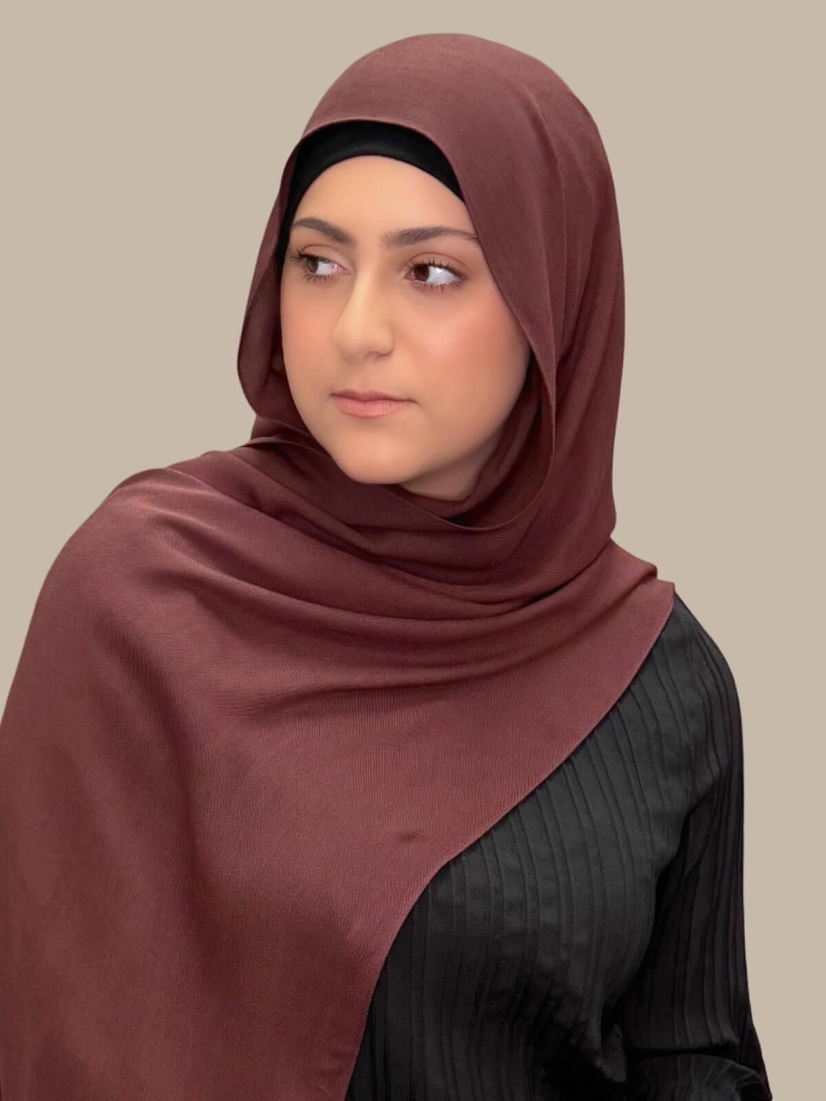Modish Girl Cotton Hijab-Raisin Brown