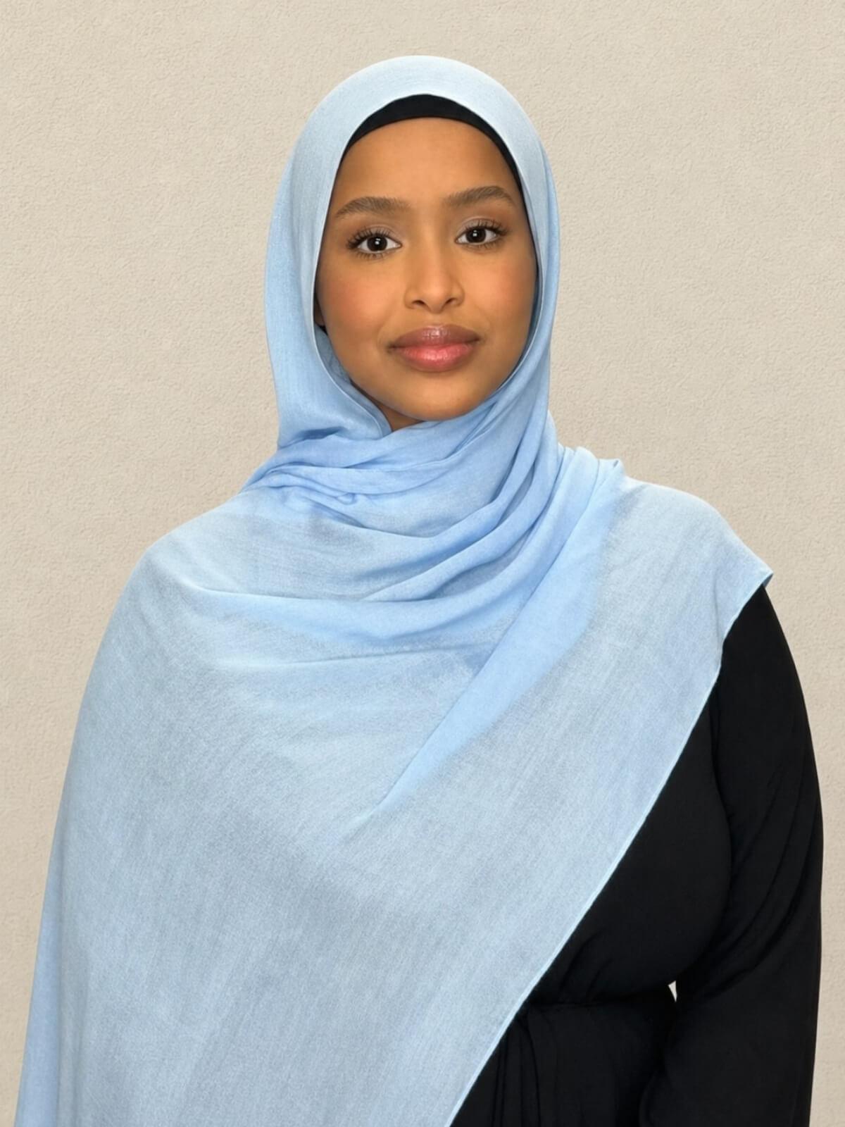 Cotton Modal Hijab-Cinderella Blue