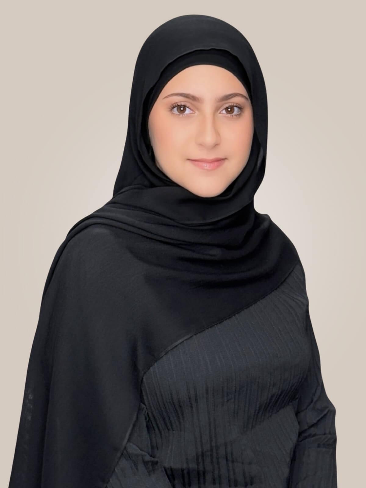 Modish Girl Cotton Modal Hijab-Black