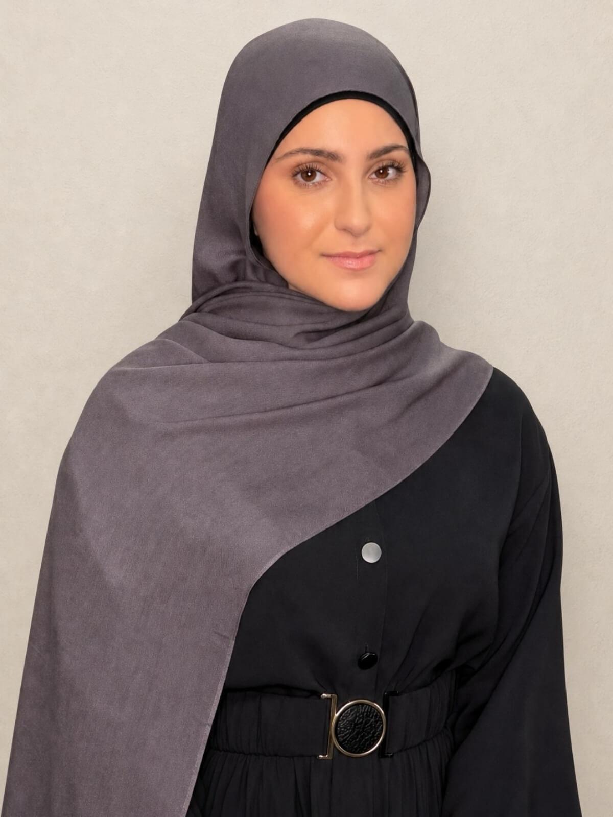 Modish Girl Cotton Modal Hijab-Graphite Grey