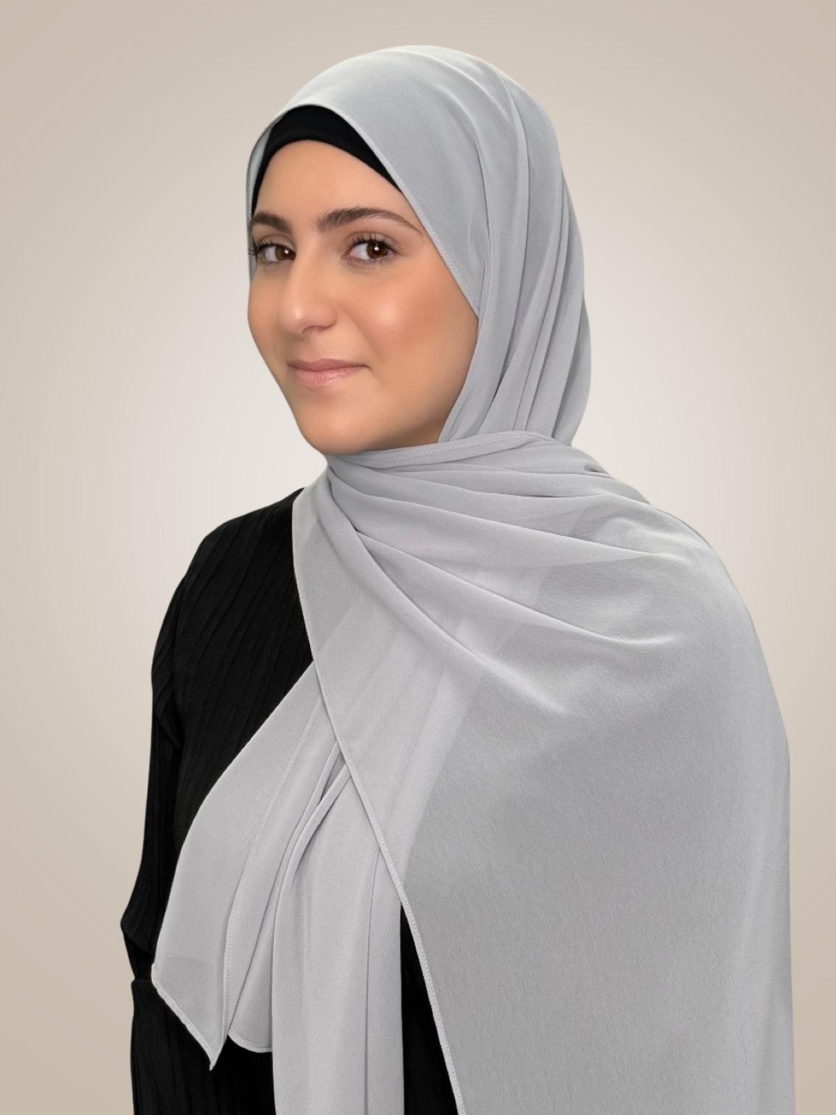 Modish Girl Luxury Chiffon Hijab-Chic Grey
