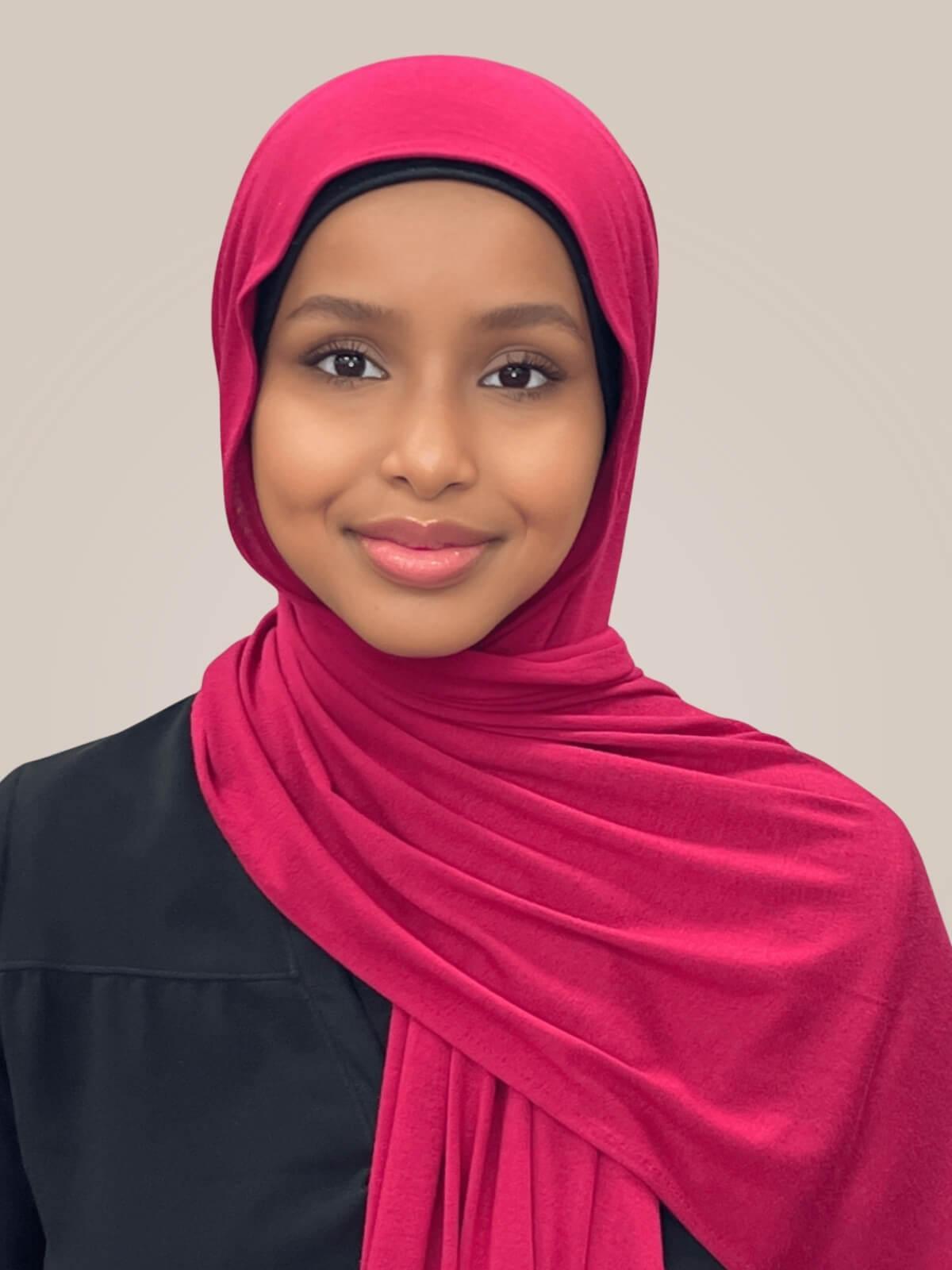 Classic Jersey Hijab-Berry Red